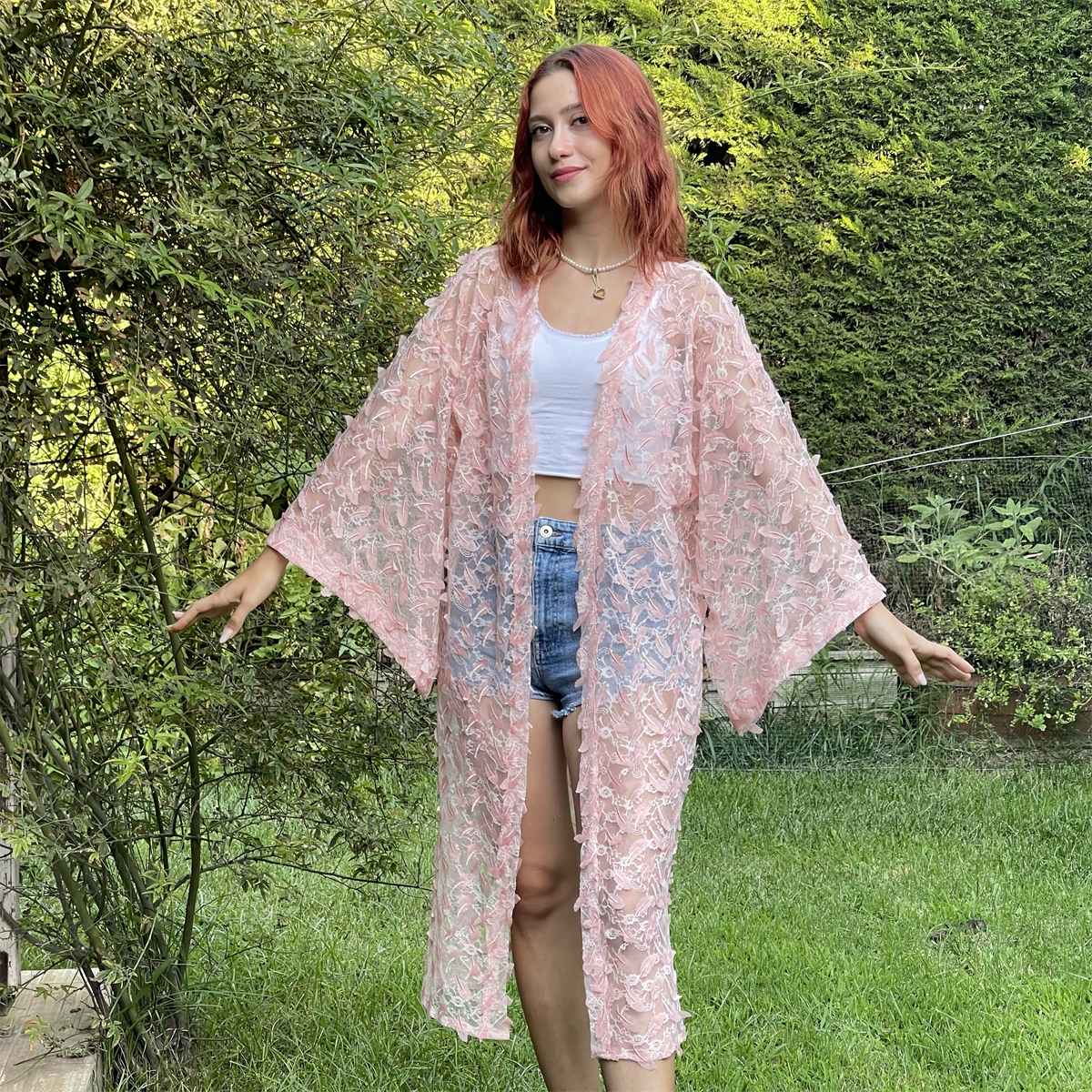 GUIPURE TULLE KIMONO