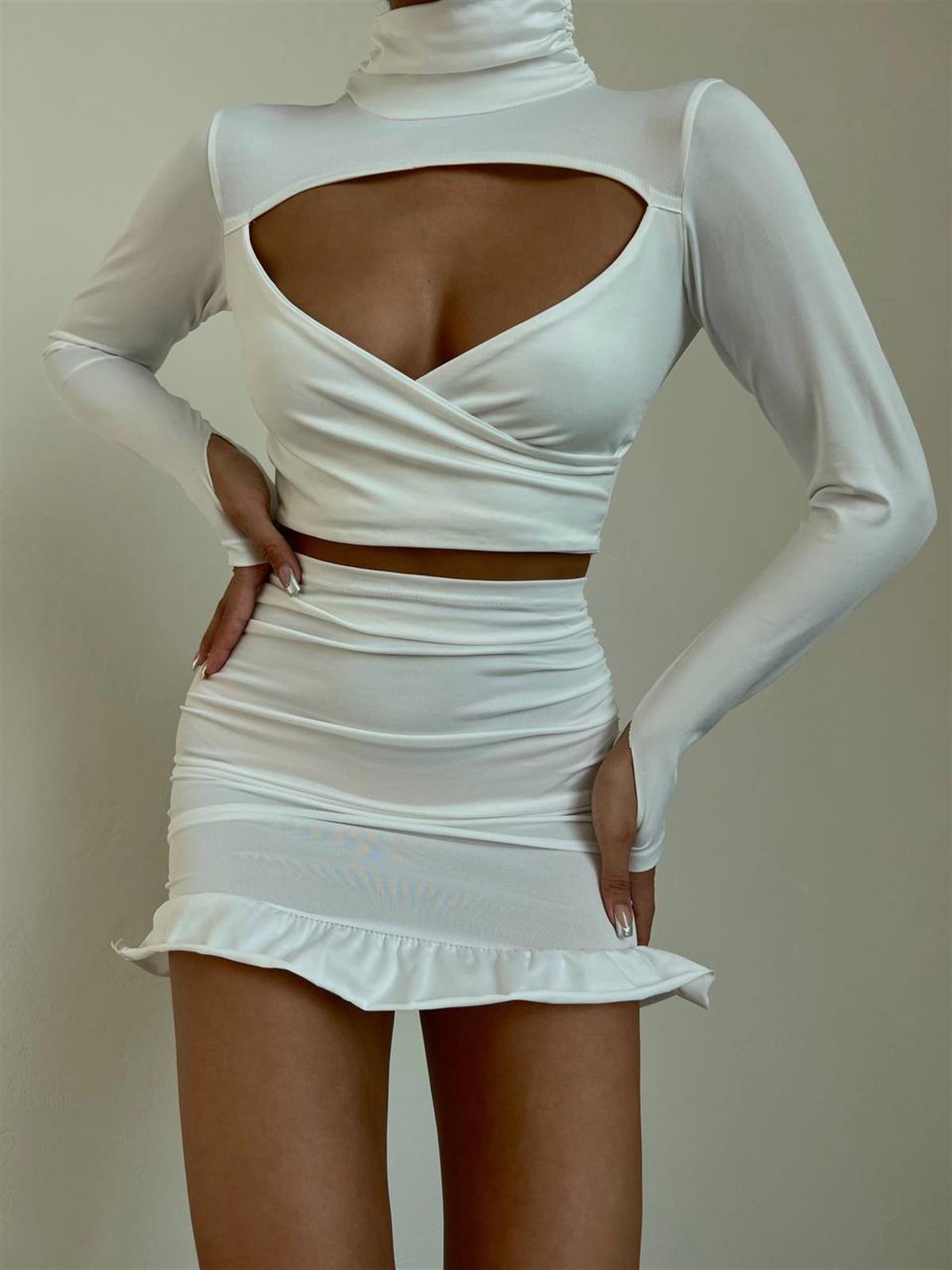 Ramoswb - Beyaz Sandy Kumaş İkili Takım Elbise