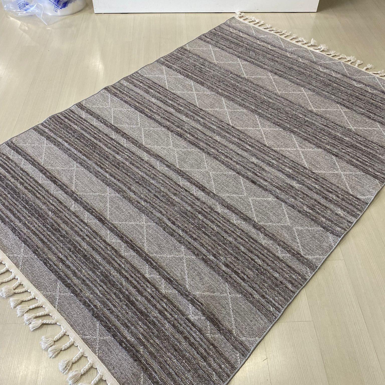 Meridyen Serisi 4806 Gri  Şönil Kilim Yıkanabilir