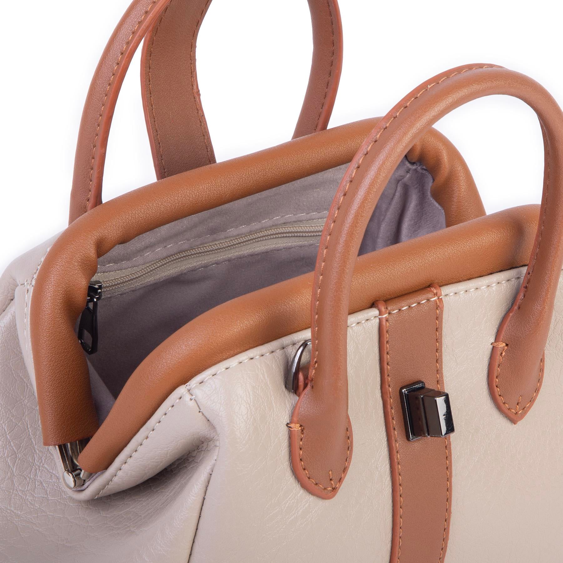  Nas Bag Kadın  Mini Boy Klipsli El ve Postacı Çantası Kum Taba Victoria (20x13 cm)