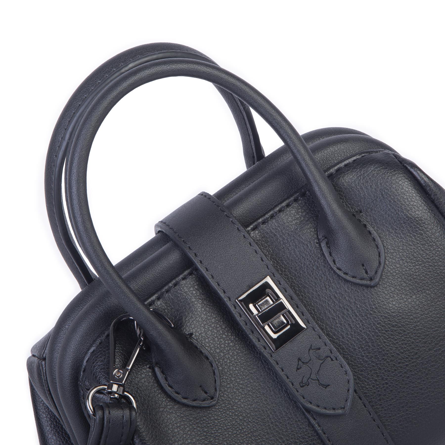  Nas Bag Kadın  Mini Boy Klipsli El ve Postacı Çantası Siyah Golf (20x13 cm)
