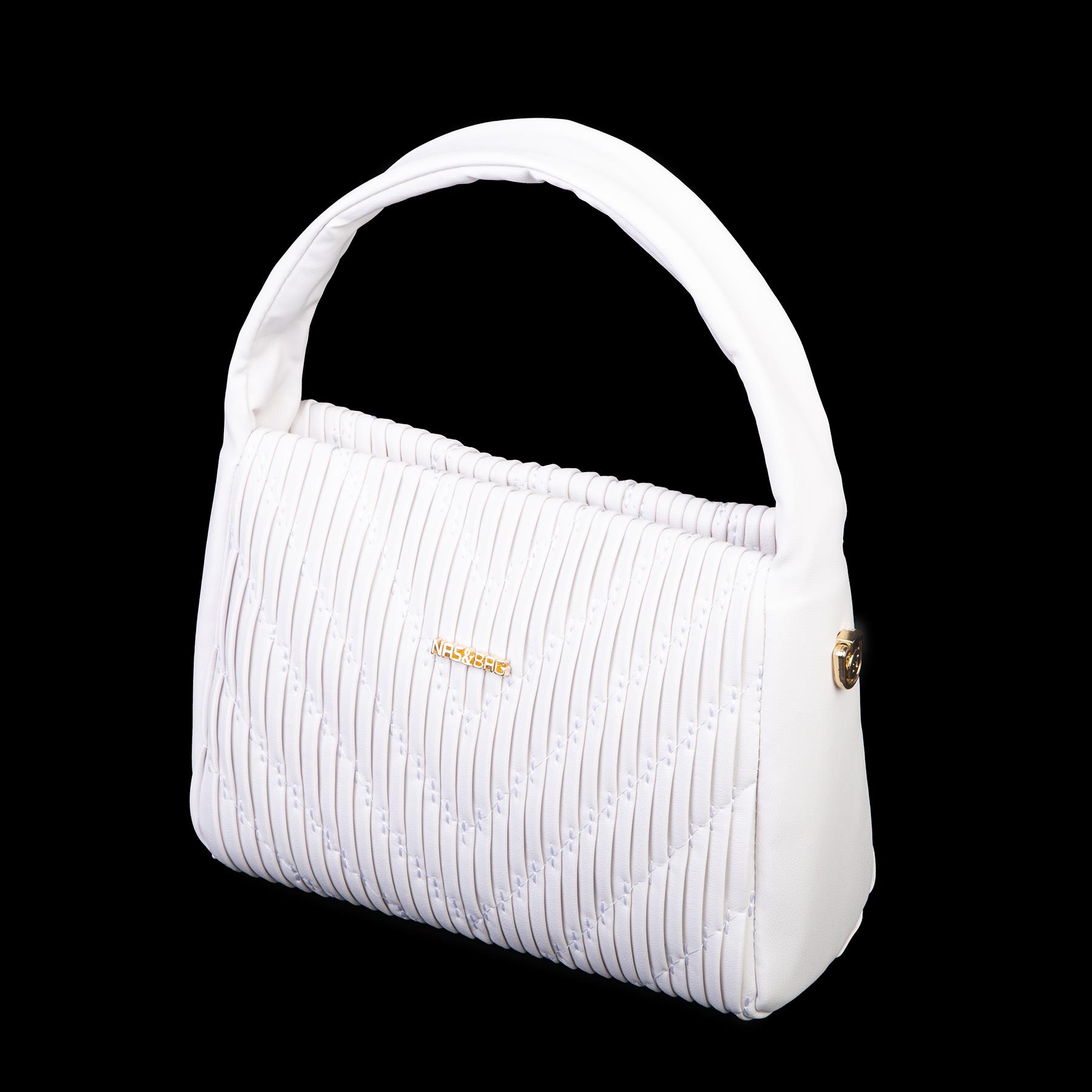  Nas Bag Kadın  Mini Boy Omuz Çapraz ve El Çantası ( 19x15 cm) Beyaz