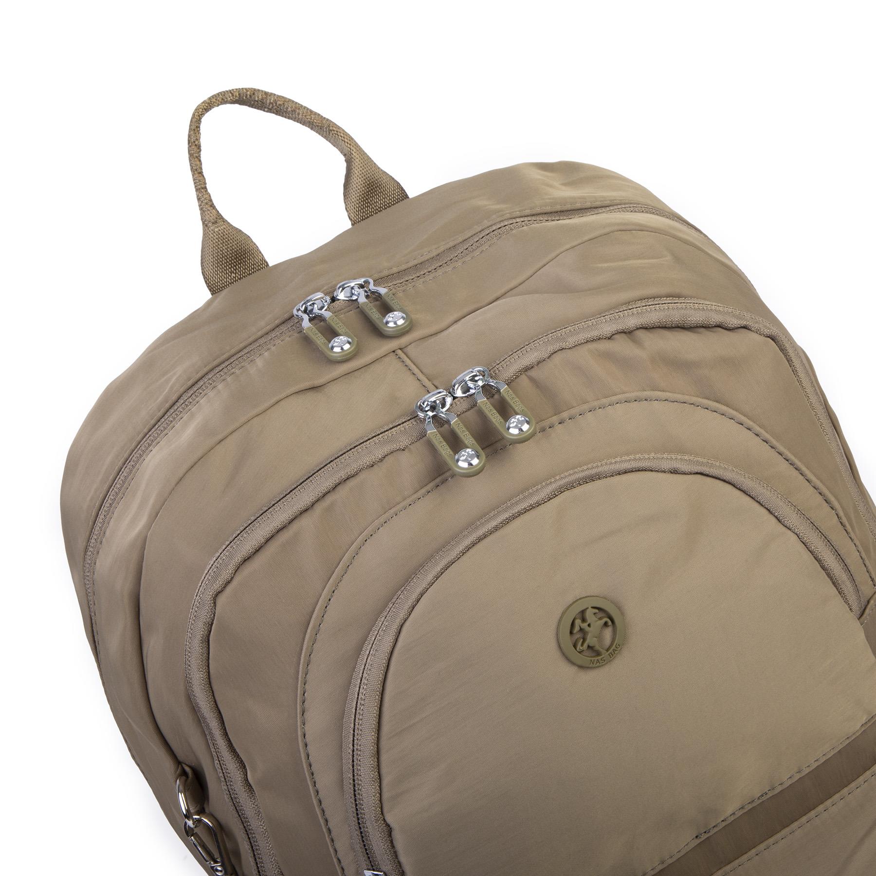  Nas Bag Unisex Büyük Boy Hafif Çok Gözlü Sırt Çantası Haki