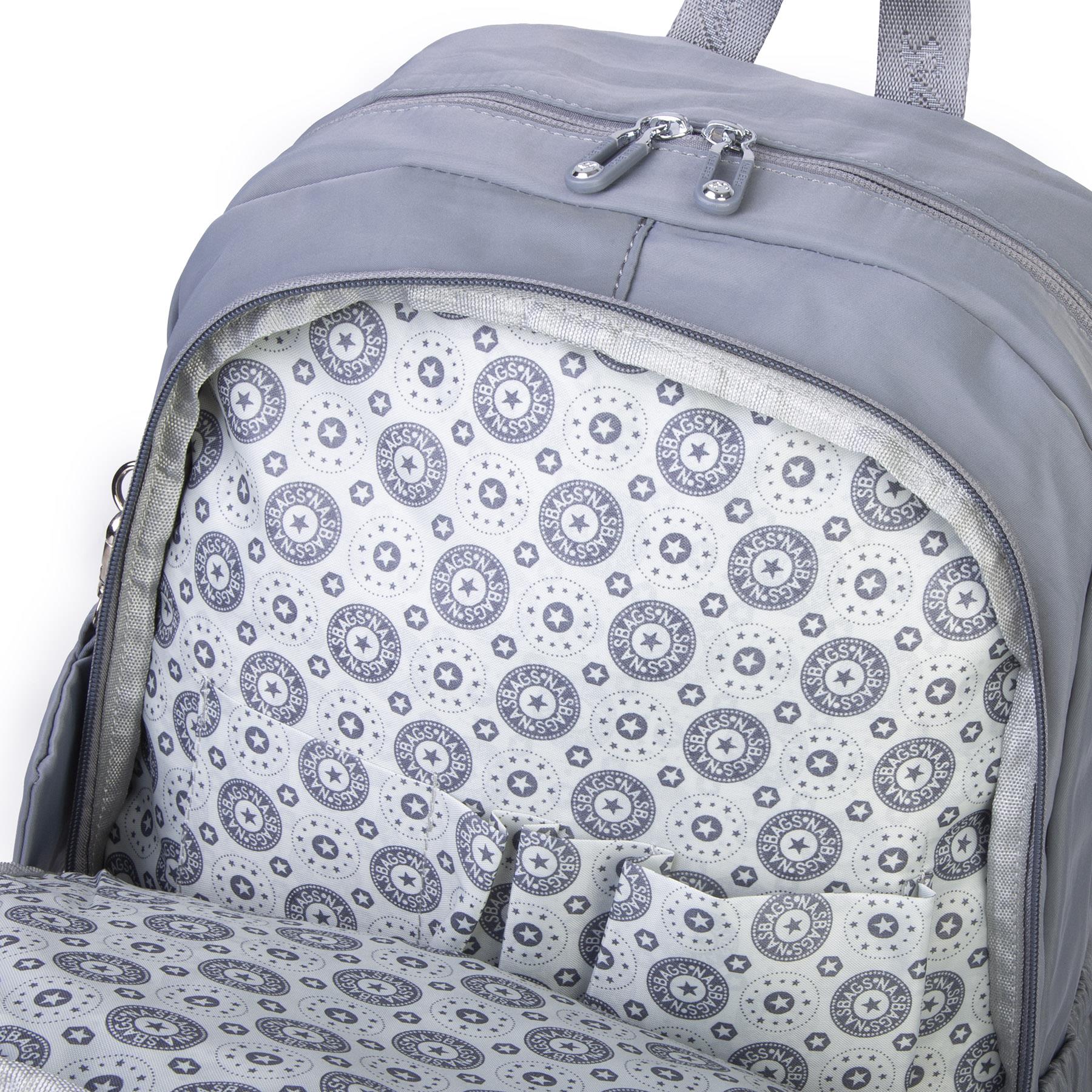  Nas Bag Unisex Büyük Boy Hafif Çok Gözlü Sırt Çantası Gri