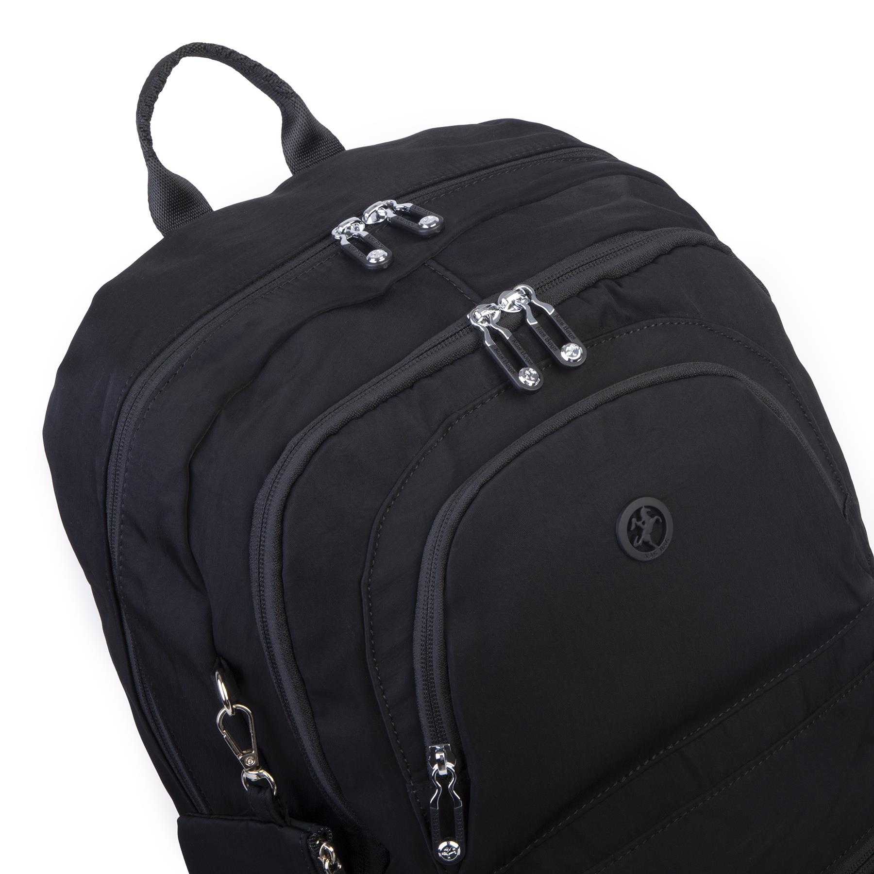  Nas Bag Unisex Büyük Boy Hafif Çok Gözlü Sırt Çantası Siyah 