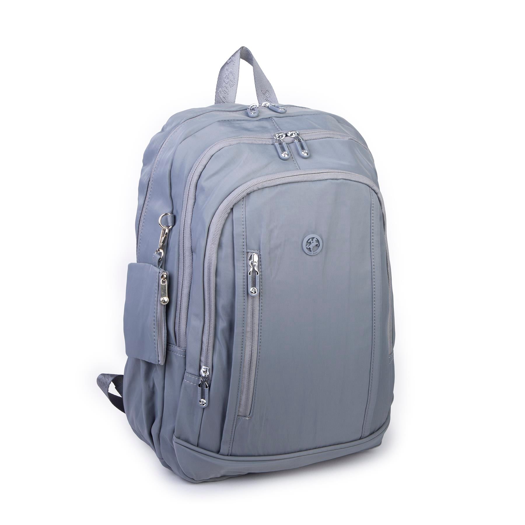  Nas Bag Unisex  Büyük Boy Hafif  Çok Gözlü Okul Sırt Çantası (en :30 cm boy:44 cm) Gri