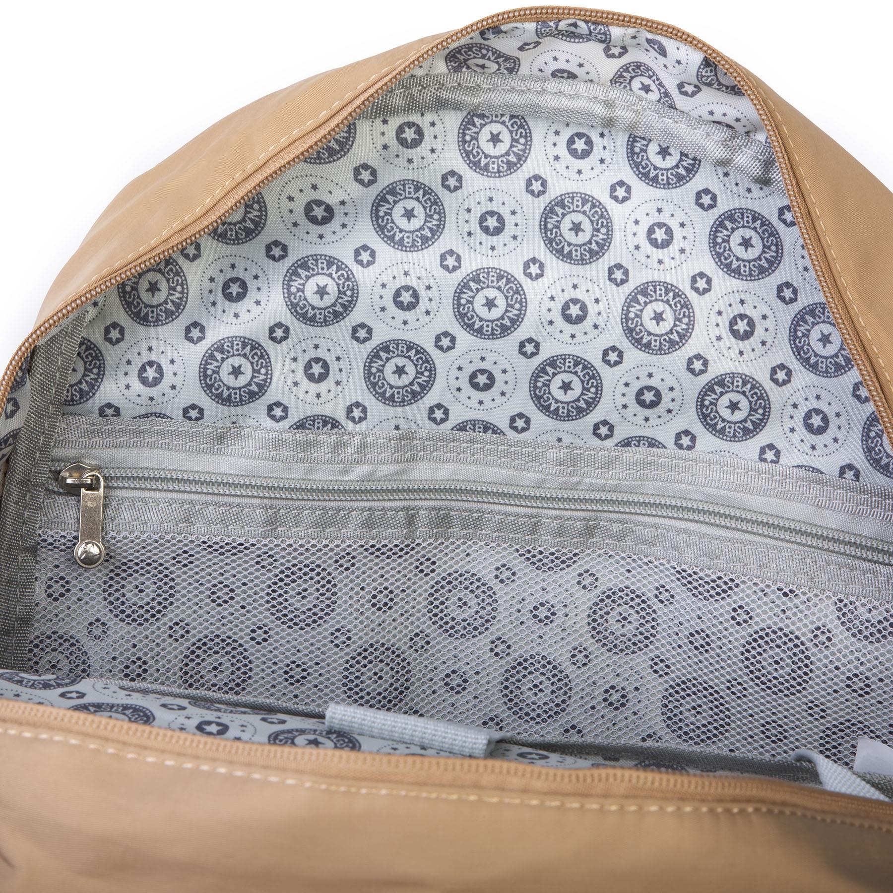  Nas Bag Unisex  Büyük Boy Hafif  Çok Gözlü Okul Sırt Çantası (en :30 cm boy:44 cm) Kum