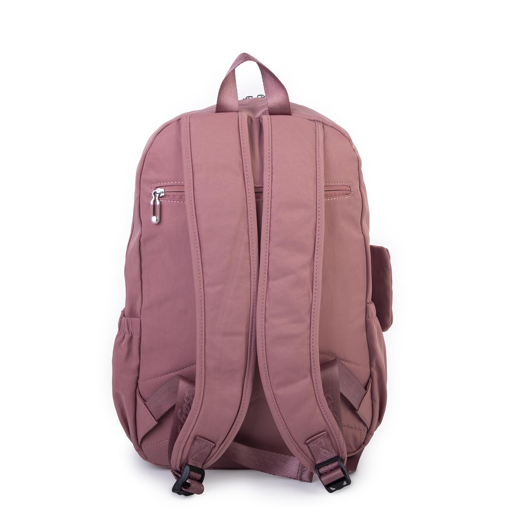  Nas Bag Unisex  Büyük Boy Hafif  Çok Gözlü Okul Sırt Çantası (en :30 cm boy:44 cm) Gül Kurusu
