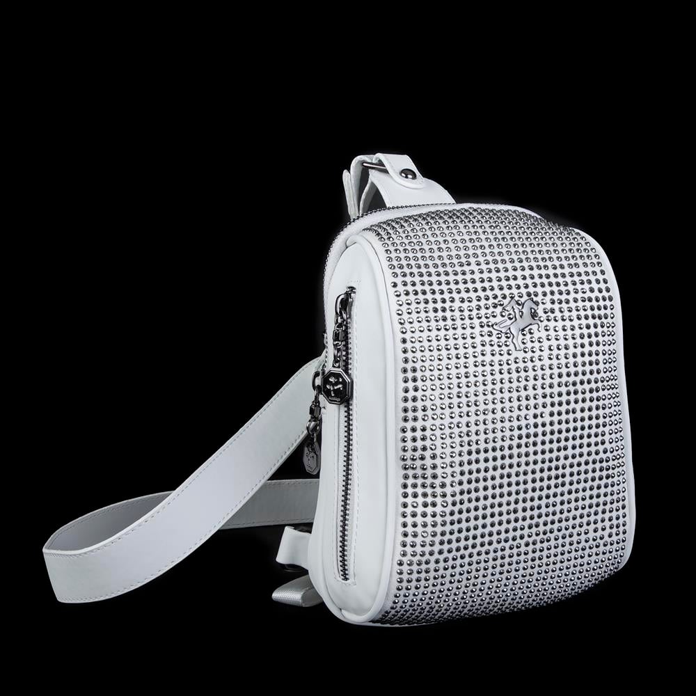 Nas Bag Bel ve Body Bag Beyaz  Gümüş Tasli