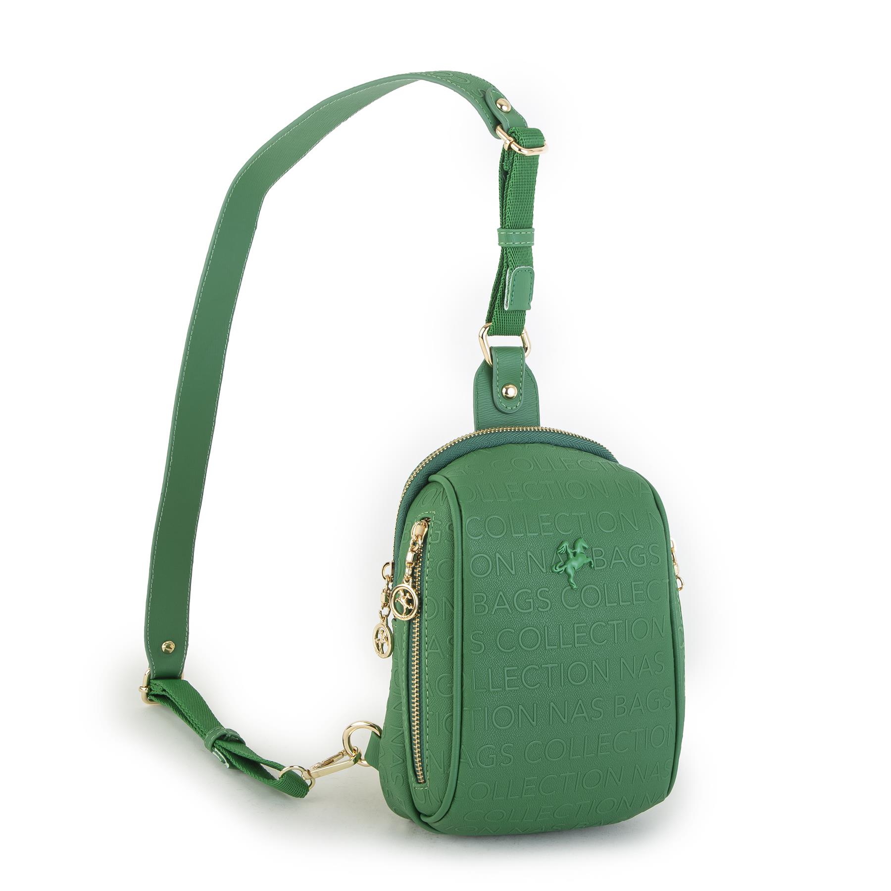 Nas Bag Bel ve Body Bag  Çim Yeşili  Gofraj