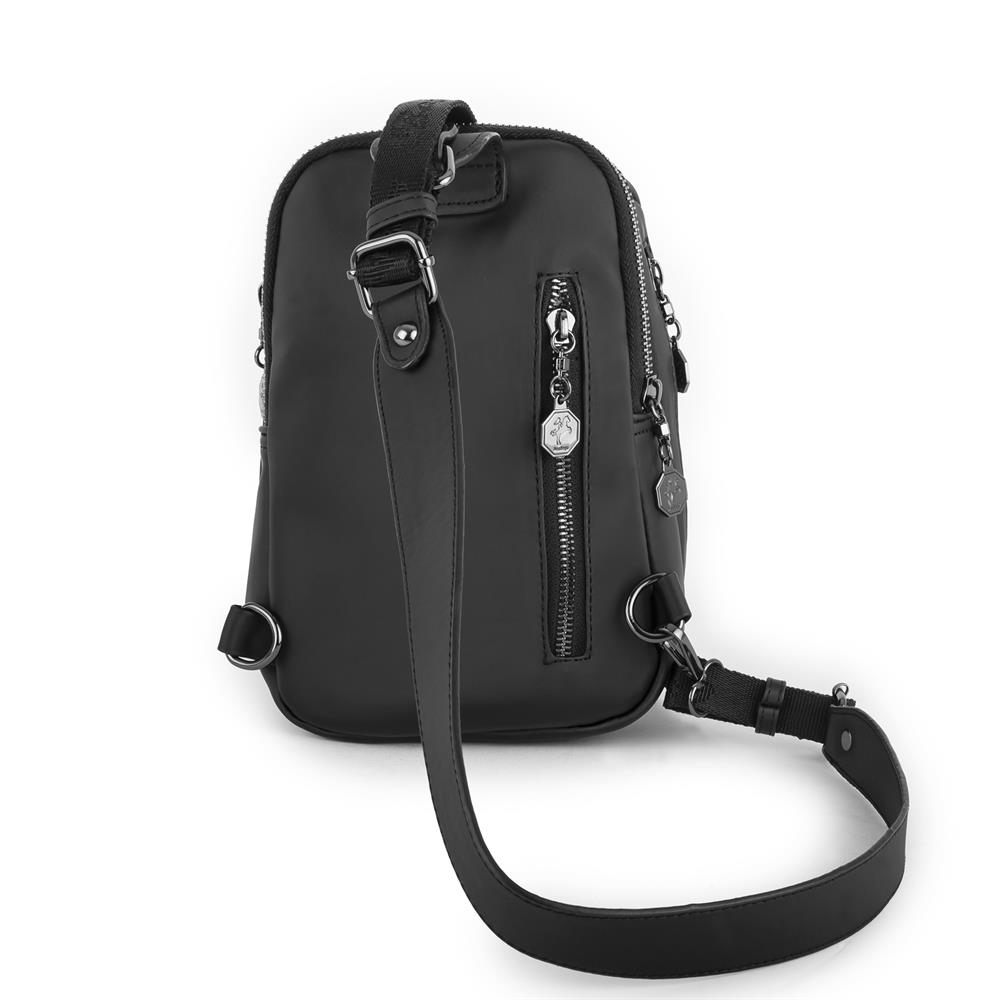 Nas Bag Bel ve Body Bag Siyah Gümüş Tasli