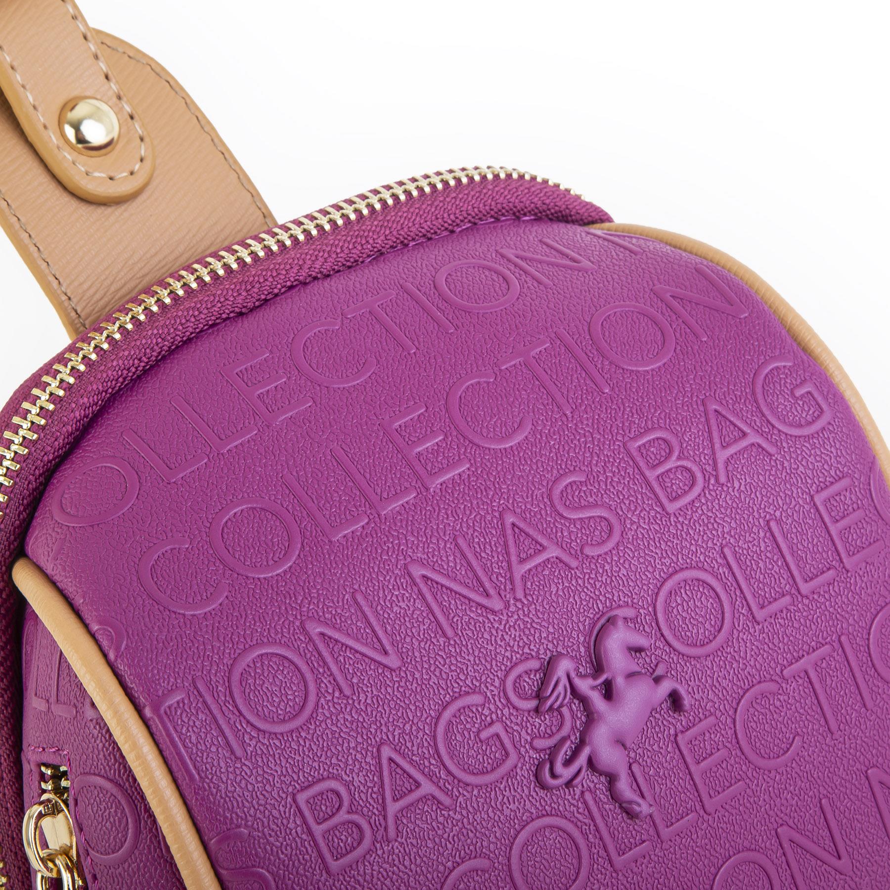 Nas Bag Bel ve Body Bag  Vişne Camel Gofraj