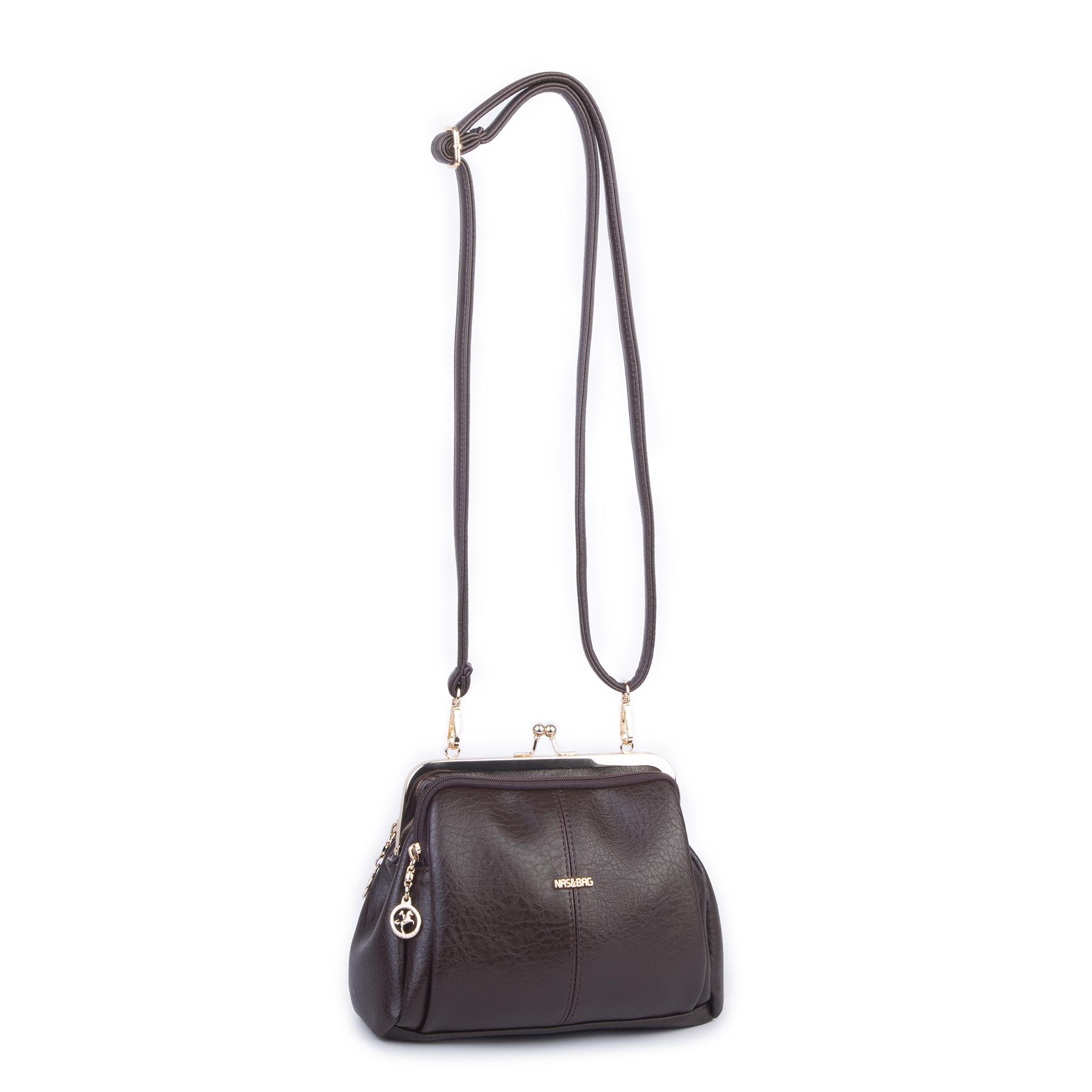 Nas Bag Burslu Klipsli Vintage Omuz ve Çapraz Çanta (23x20 cm ebatlarındadır) Kahve Victoria