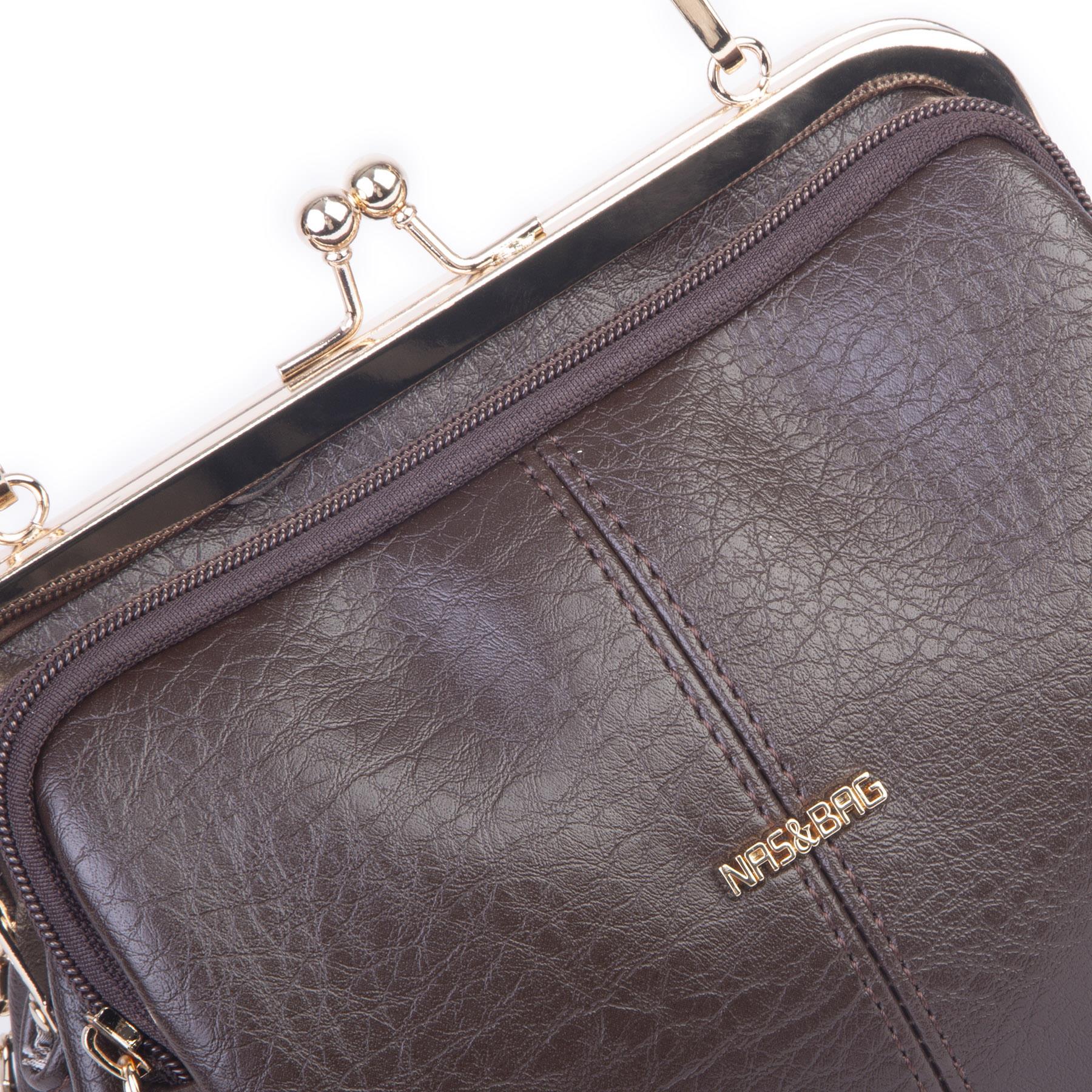 Nas Bag Burslu Klipsli Vintage Omuz ve Çapraz Çanta (23x20 cm ebatlarındadır) Kahve Victoria