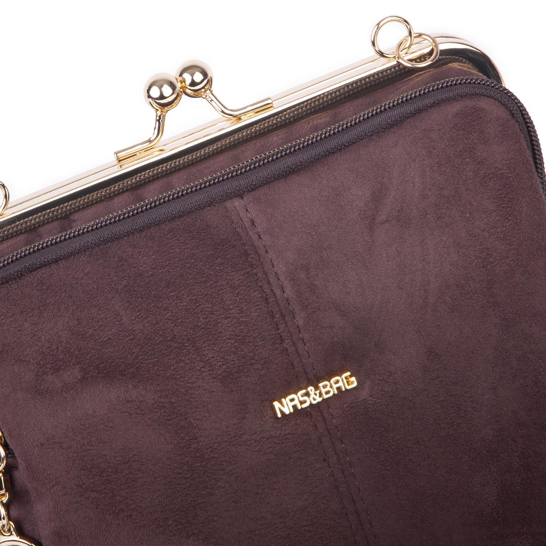 Nas Bag Burslu Klipsli Vintage Omuz ve Çapraz Çanta (23x20 cm ebatlarındadır) Kahve Süet
