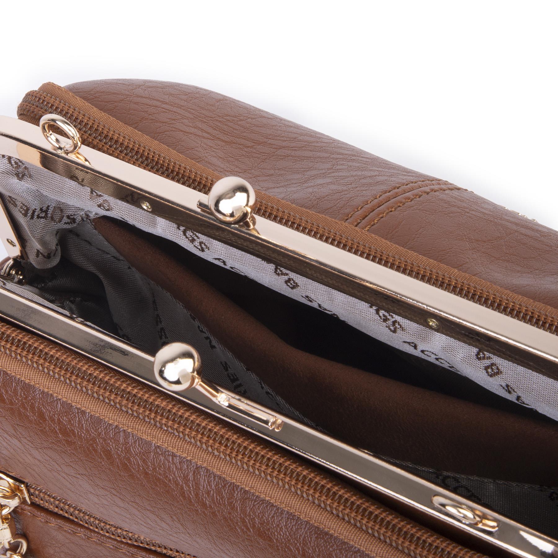 Nas Bag Burslu Klipsli Vintage Omuz ve Çapraz Çanta (23x20 cm ebatlarındadır) Taba Victoria