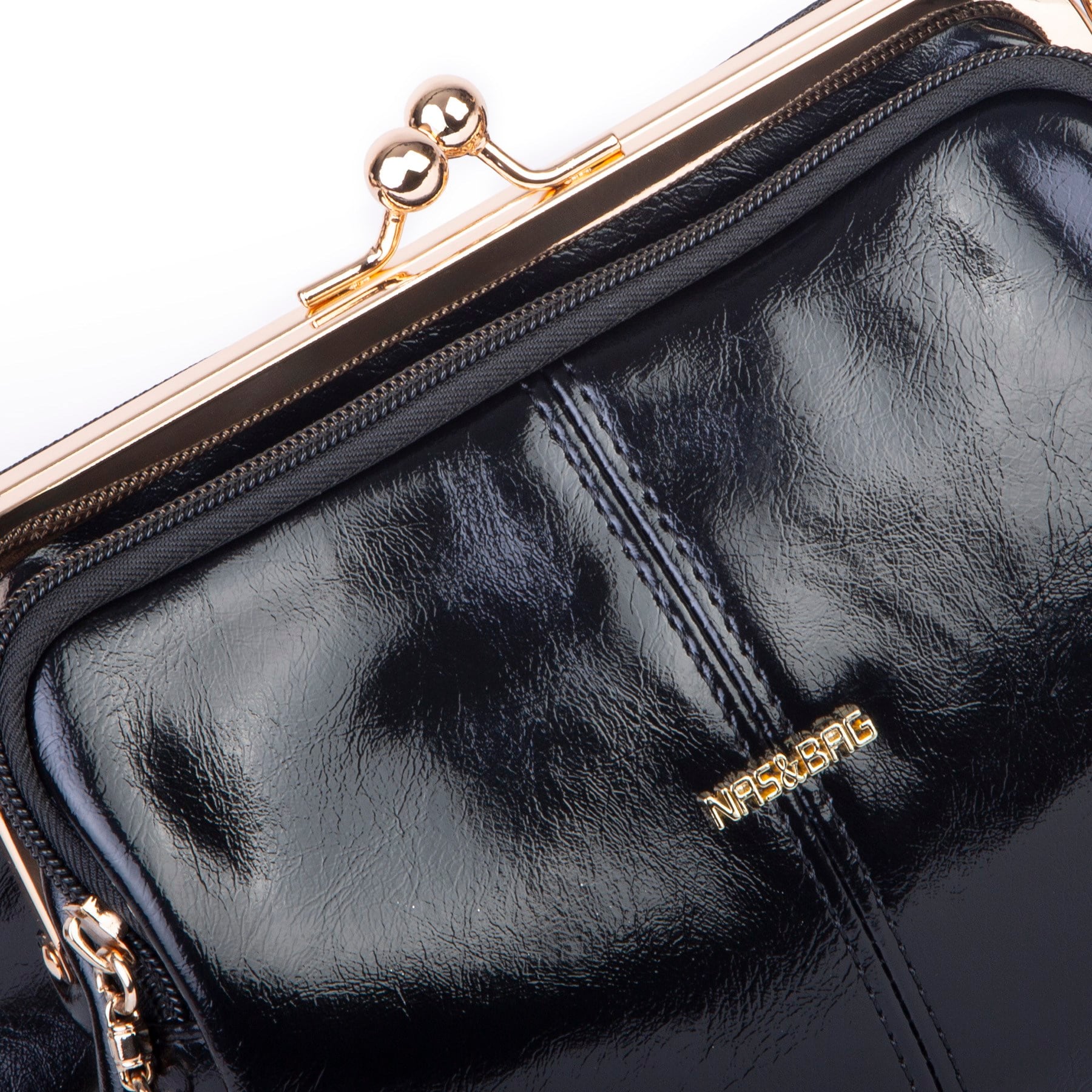Nas Bag Burslu Klipsli Vintage Omuz ve Çapraz Çanta (23x20 cm ebatlarındadır) Siyah Lopez 