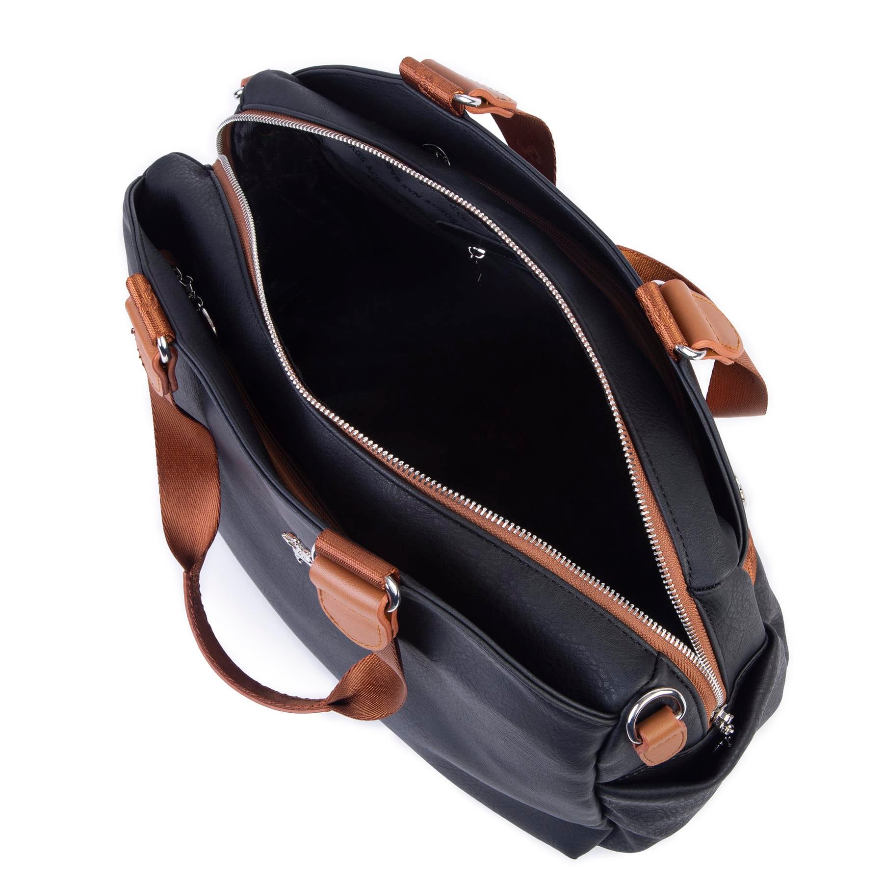 Nas Bag Büyük Boy Spor Geniş Hacimli Günlük veya Spor Omuz Çantası Siyah  Taba  Raven ( 36x30 cm )