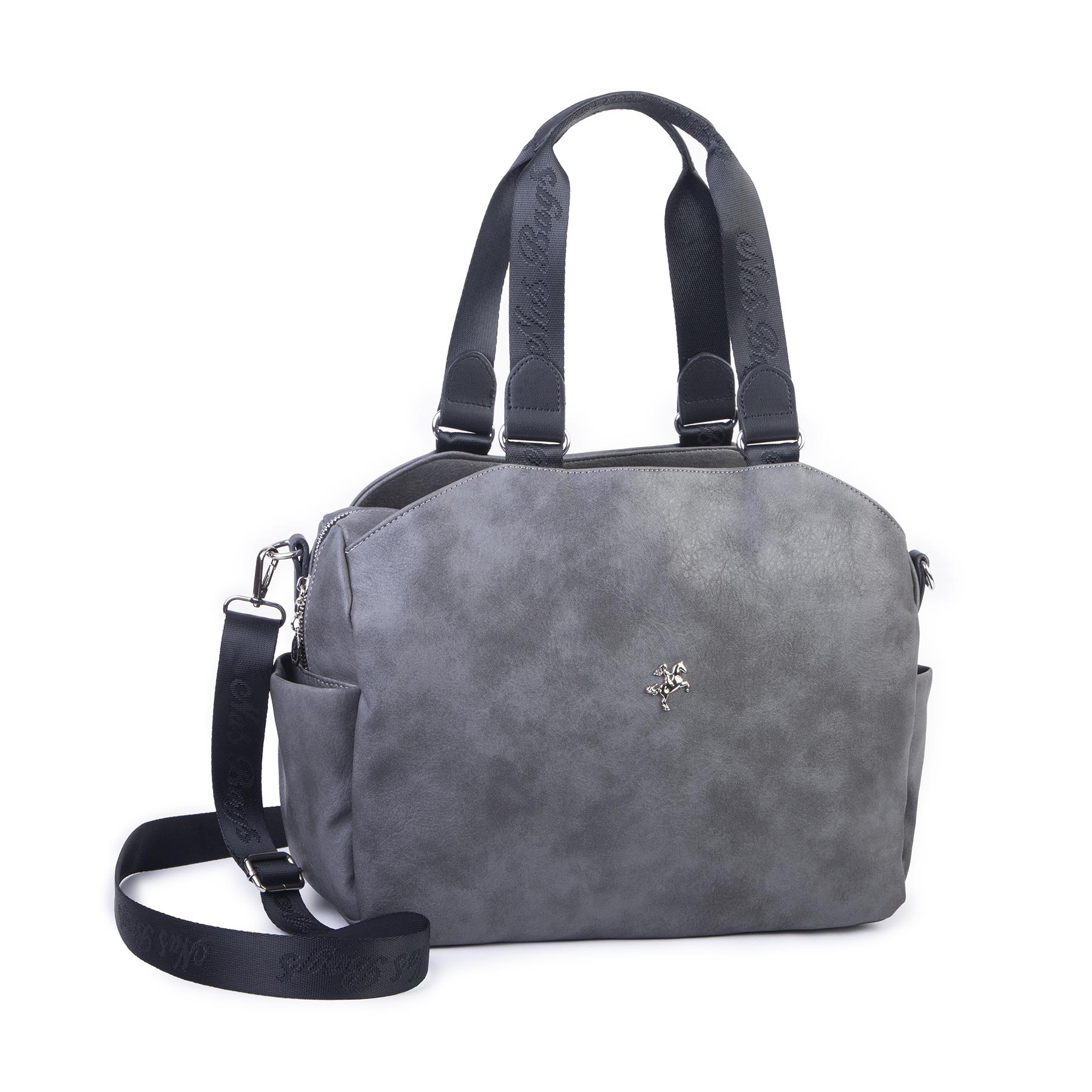 Nas Bag Büyük Boy Spor Geniş Hacimli Günlük veya Spor Omuz Çantası Gri Siyah  Raven ( 36x30 cm )
