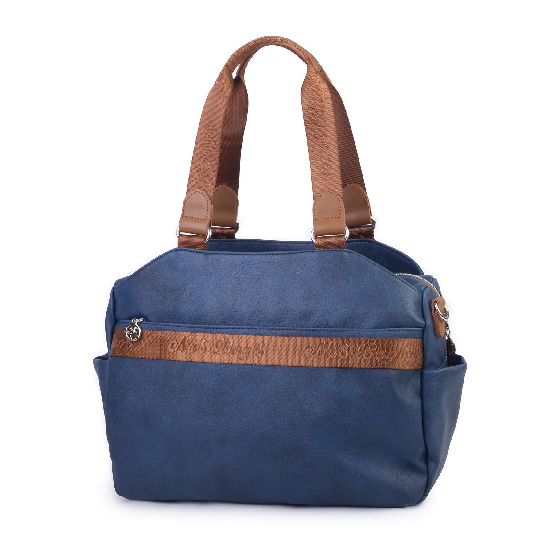 Nas Bag Büyük Boy Spor Geniş Hacimli Günlük veya Spor Omuz Çantası Lacivert   Taba  Raven ( 36x30 cm )