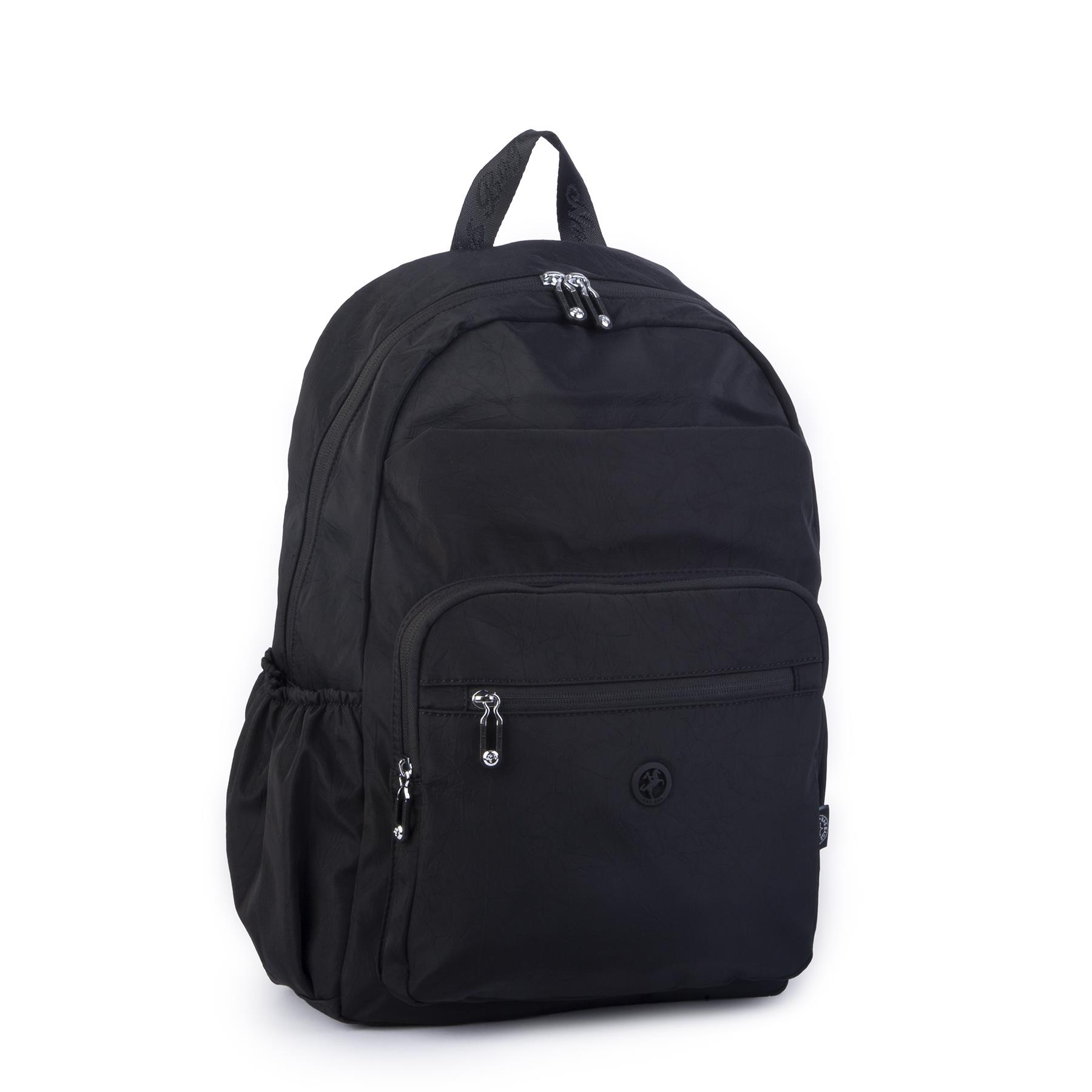 Nas Bag Büyük Boy Unisex Hafif  ve Su Geçirmez Çok Gözlü Sırt Çantası Siyah 