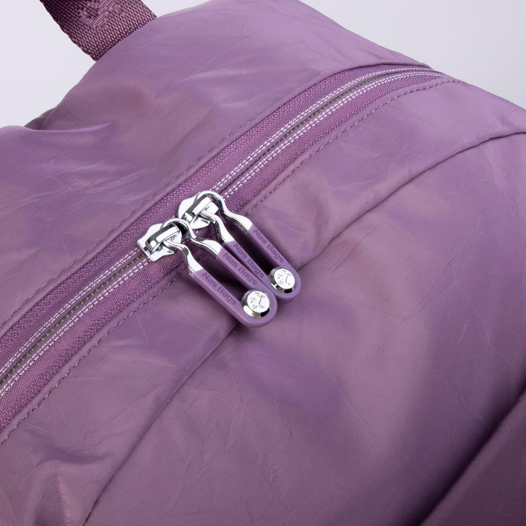 Nas Bag Büyük Boy Unisex Hafif  ve Su Geçirmez Çok Gözlü Sırt Çantası Mor 