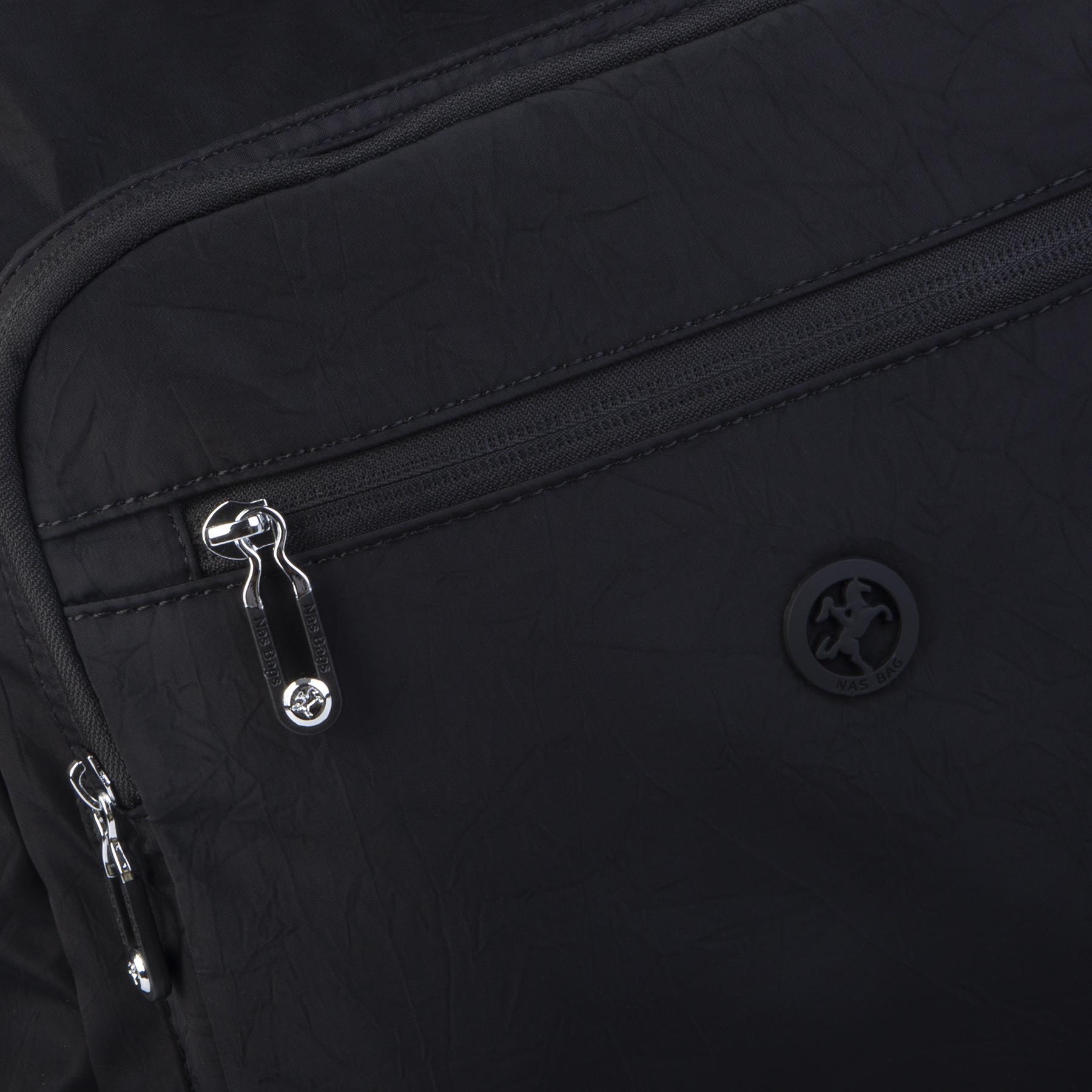Nas Bag Büyük Boy Unisex Hafif  ve Su Geçirmez Çok Gözlü Sırt Çantası Siyah 