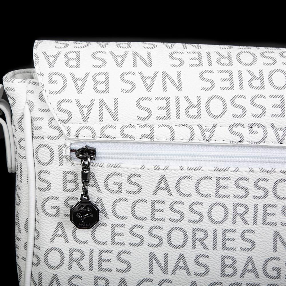 Nas Bag Çapraz Çanta Beyaz Yazılı
