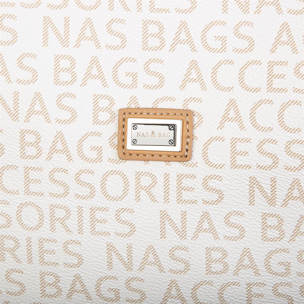 Nas Bag Çapraz Çanta Krem Camel Yazılı