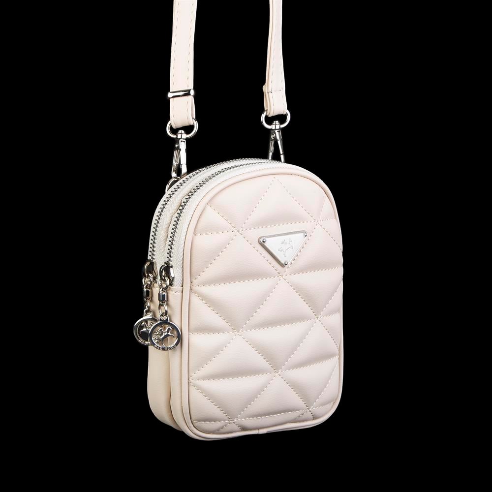 Nas Bag Çapraz Çanta Krem Kapitone