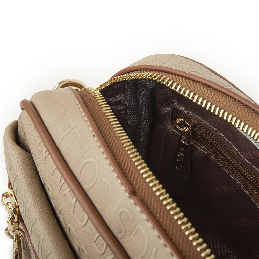 Nas Bag Çapraz Çanta Kum Taba Gofraj
