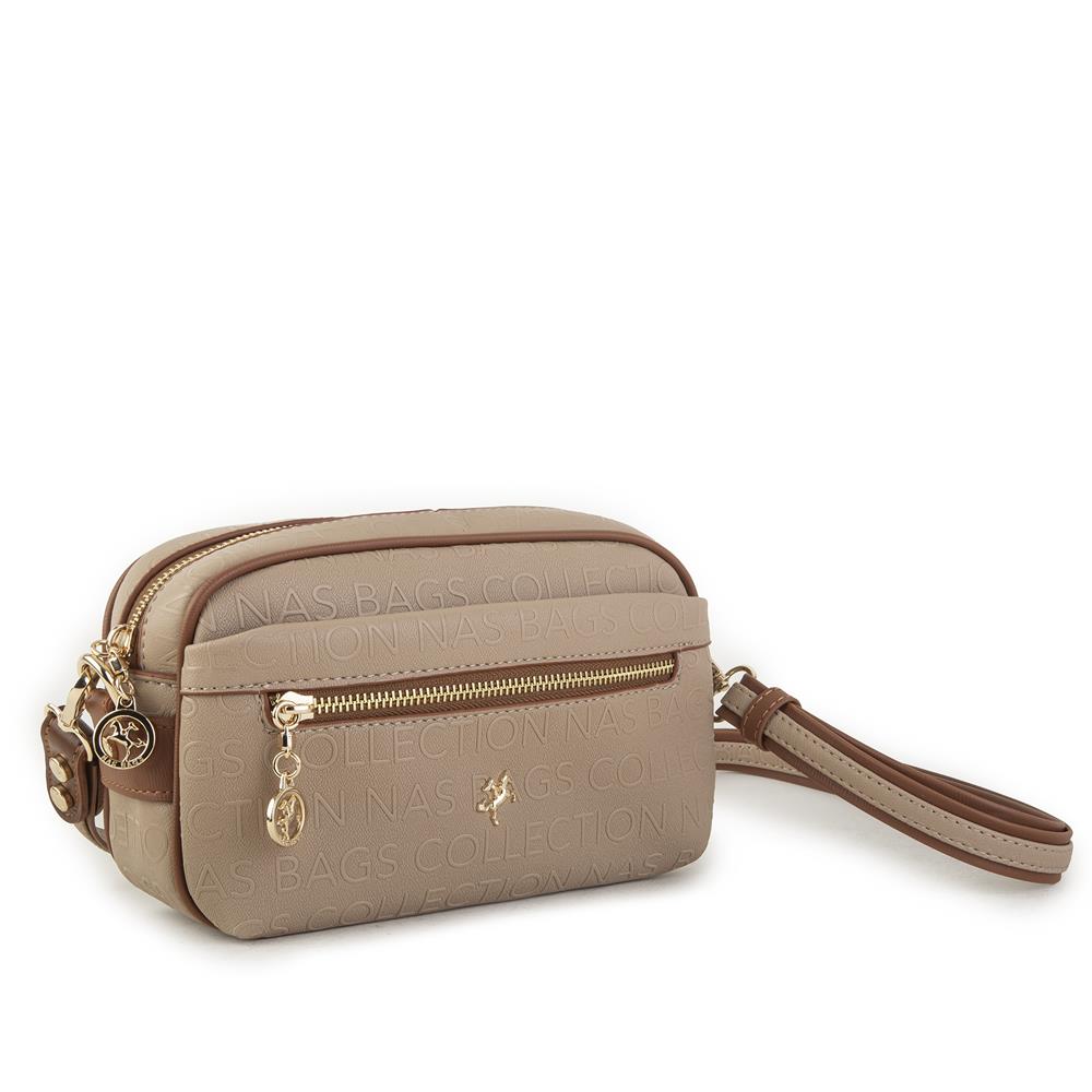 Nas Bag Çapraz Çanta Kum Taba Gofraj