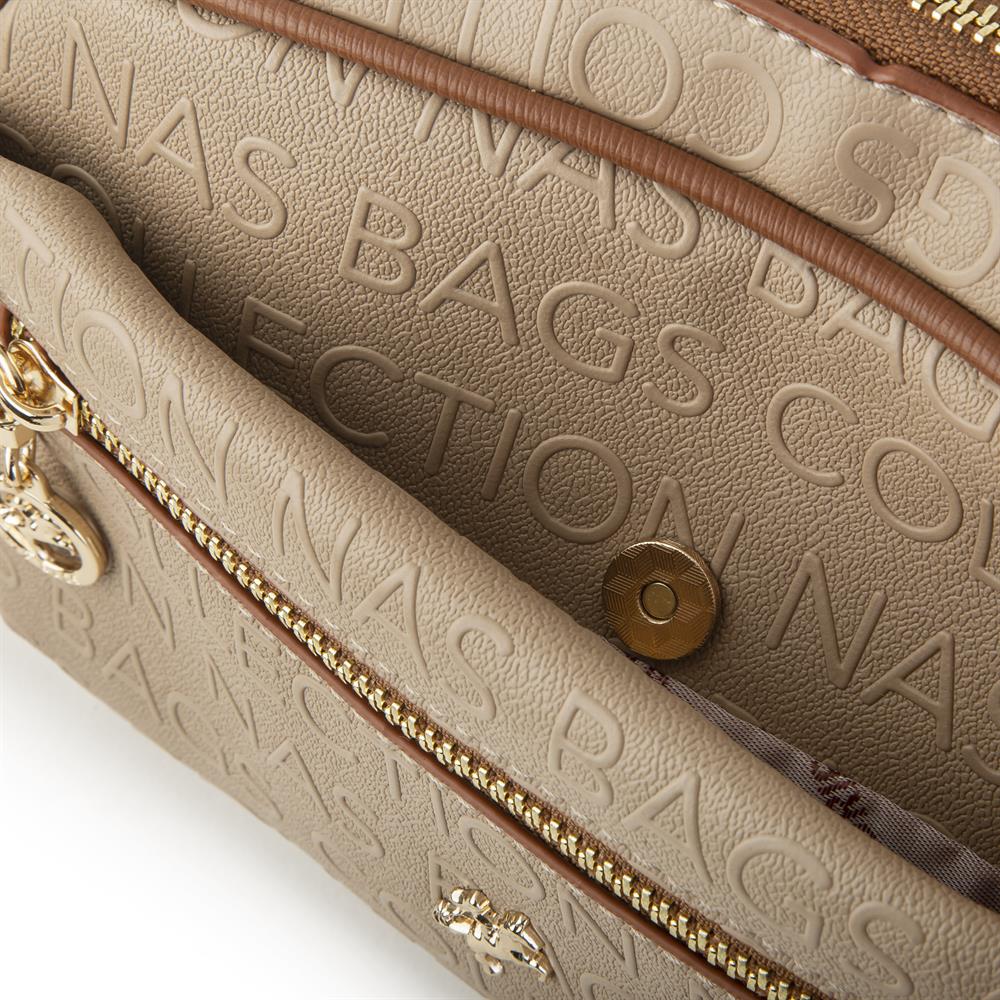 Nas Bag Çapraz Çanta Kum Taba Gofraj