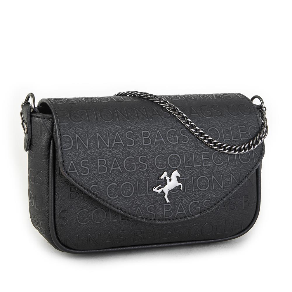 Nas Bag Çapraz Çanta Siyah Gofraj