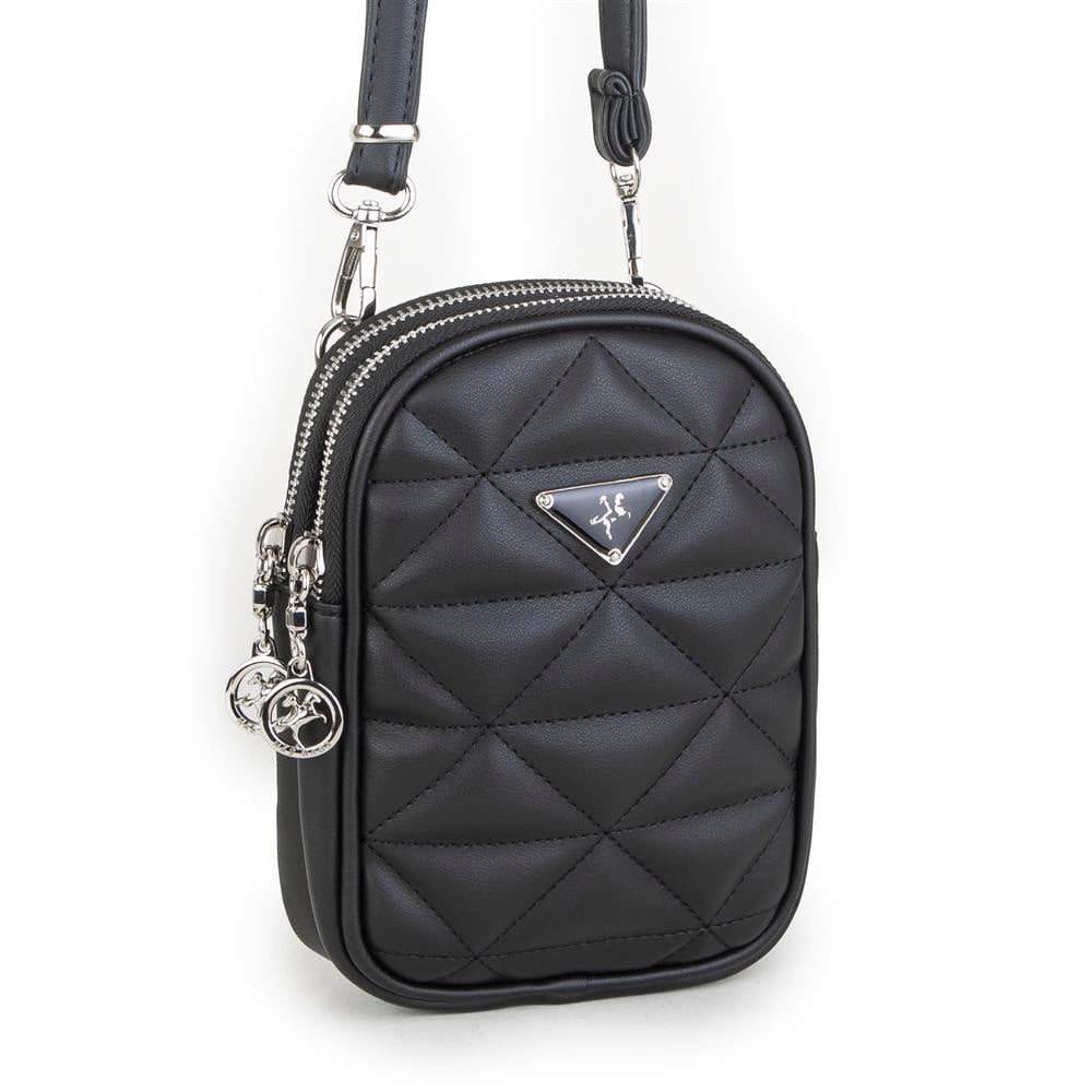 Nas Bag Çapraz Çanta Siyah Kapitone