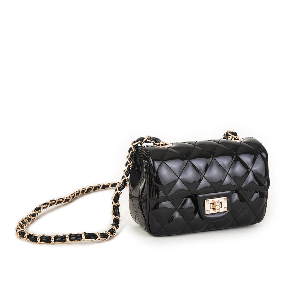 Nas Bag Mini Çapraz Çanta Siyah Rugan