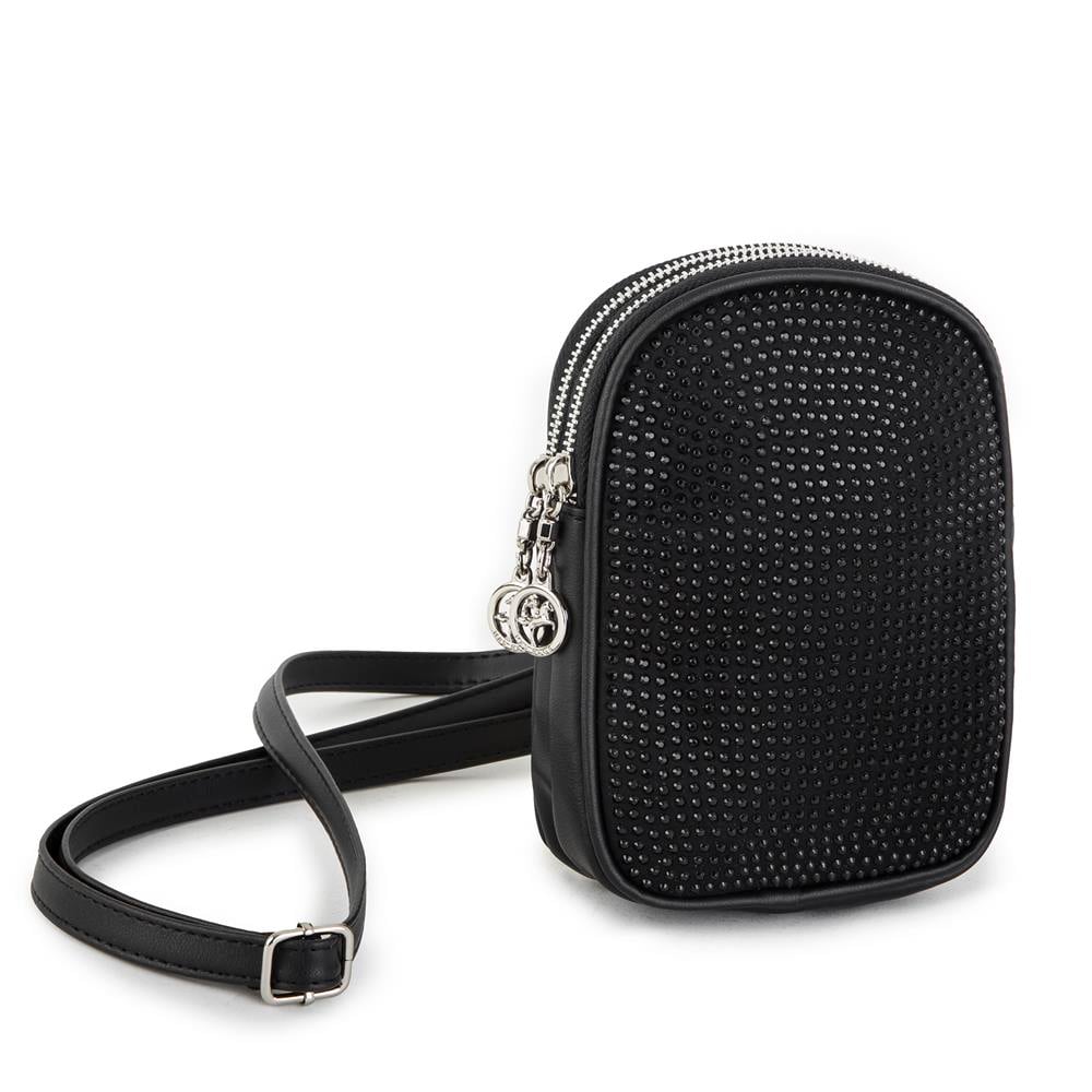 Nas Bag Çapraz Çanta Siyah Taşlı