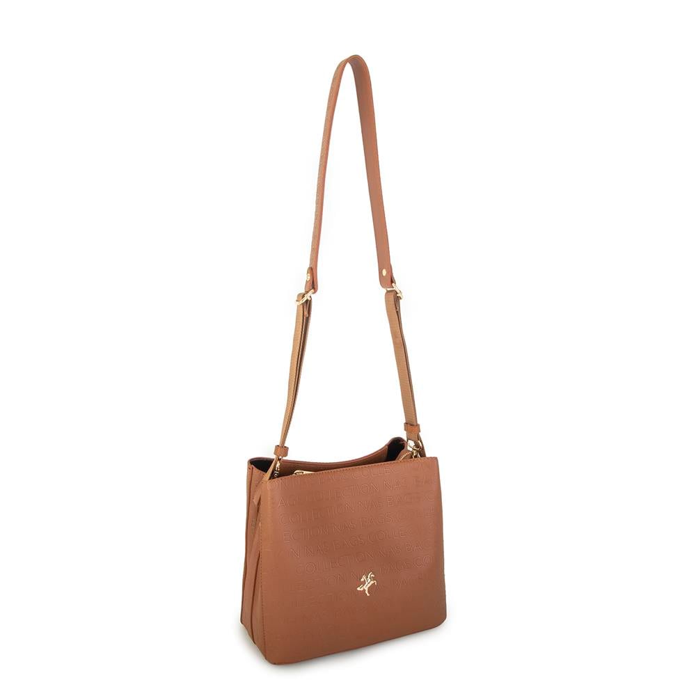Nas Bag Çapraz Çanta Taba Gofraj