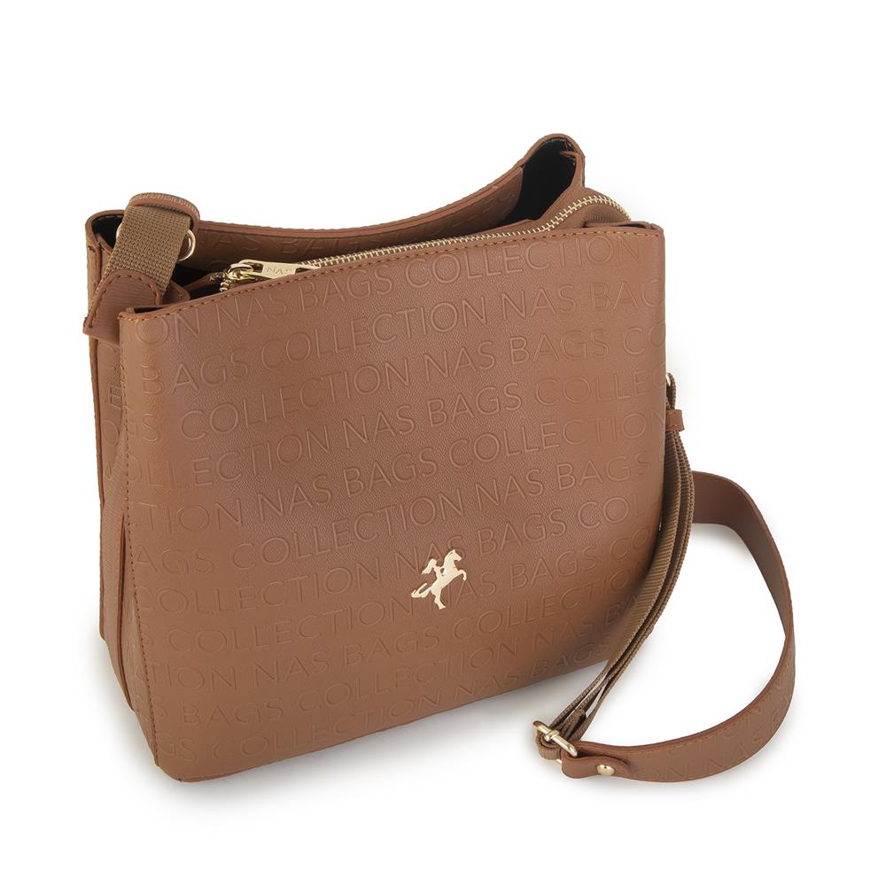 Nas Bag Çapraz Çanta Taba Gofraj