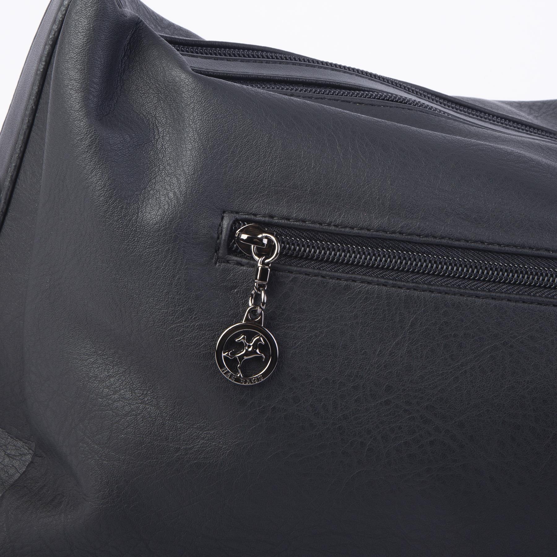 Nas Bag Çok Gözlü Kadın Omuz ve Çapraz Çanta (33x25 cm ) Siyah  Raven 