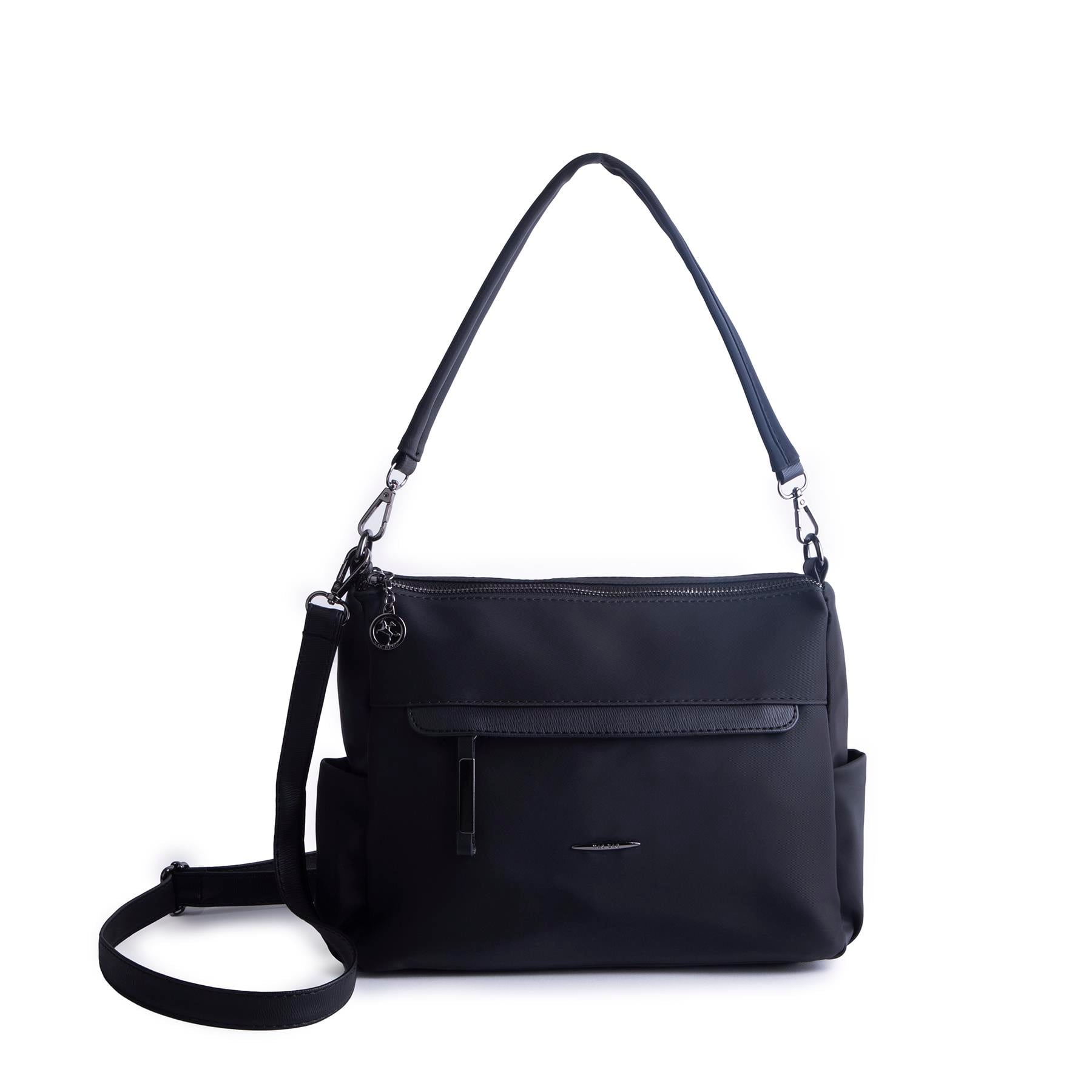 Nas Bag Çok Gözlü Yumuşak ve Hafif Yapılı Çift Askılı Omuz ve Çapraz Çanta Siyah Buzzy  ( 30x24 cm )