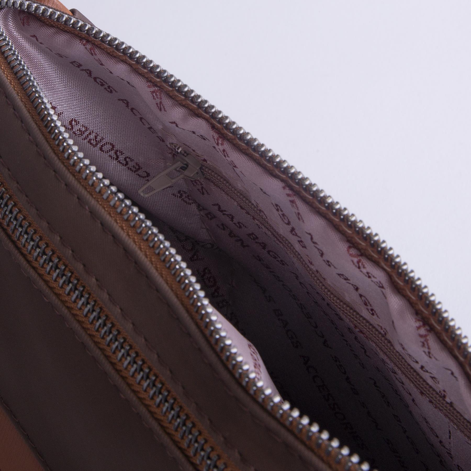 Nas Bag Çok Gözlü Yumuşak ve Hafif Yapılı Çift Askılı Omuz ve Çapraz Çanta Kahve  Taba Buzzy  ( 30x24 cm )