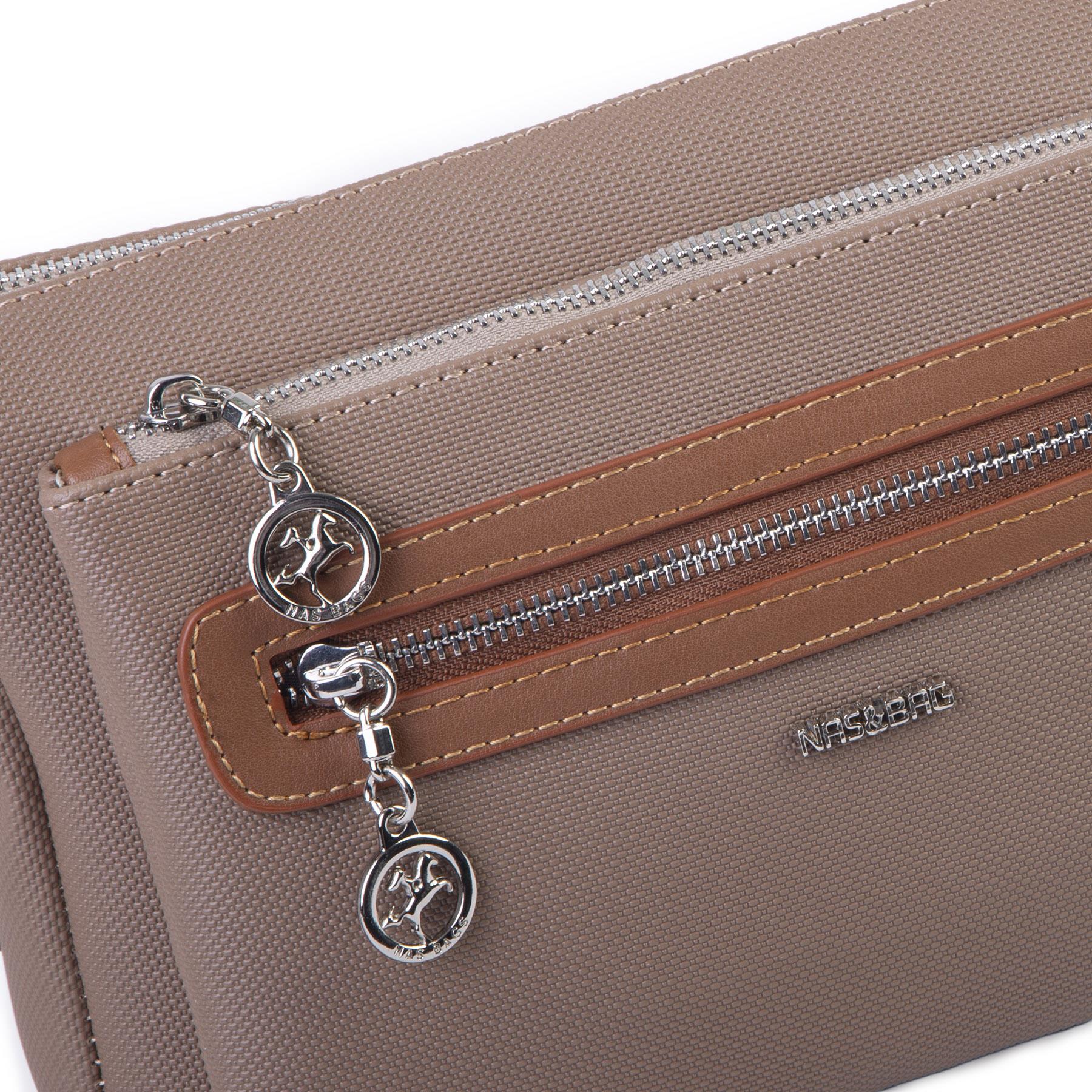 Nas Bag Günlük Çok Gözlü Çanta (en: 26 cm  ; boy:17 cm) Vizon Taba Lacste