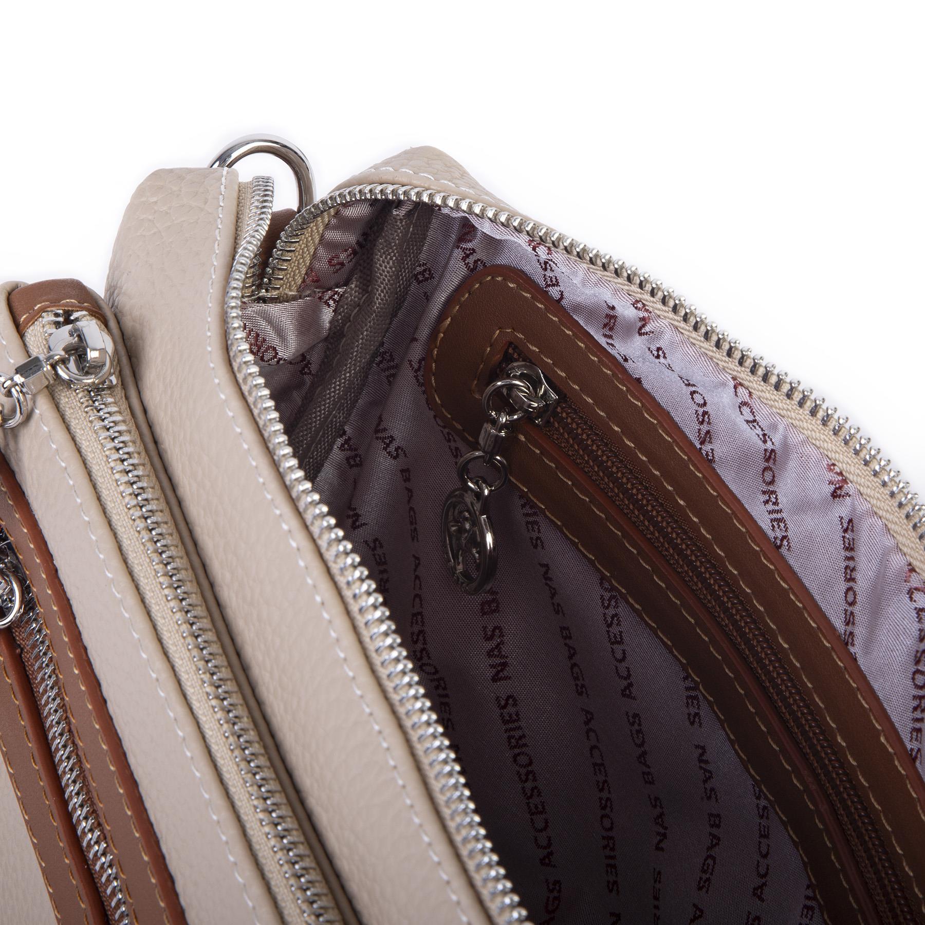 Nas Bag Günlük Çok Gözlü Çanta (en: 26 cm  ; boy:17 cm) Kum Taba Lopez
