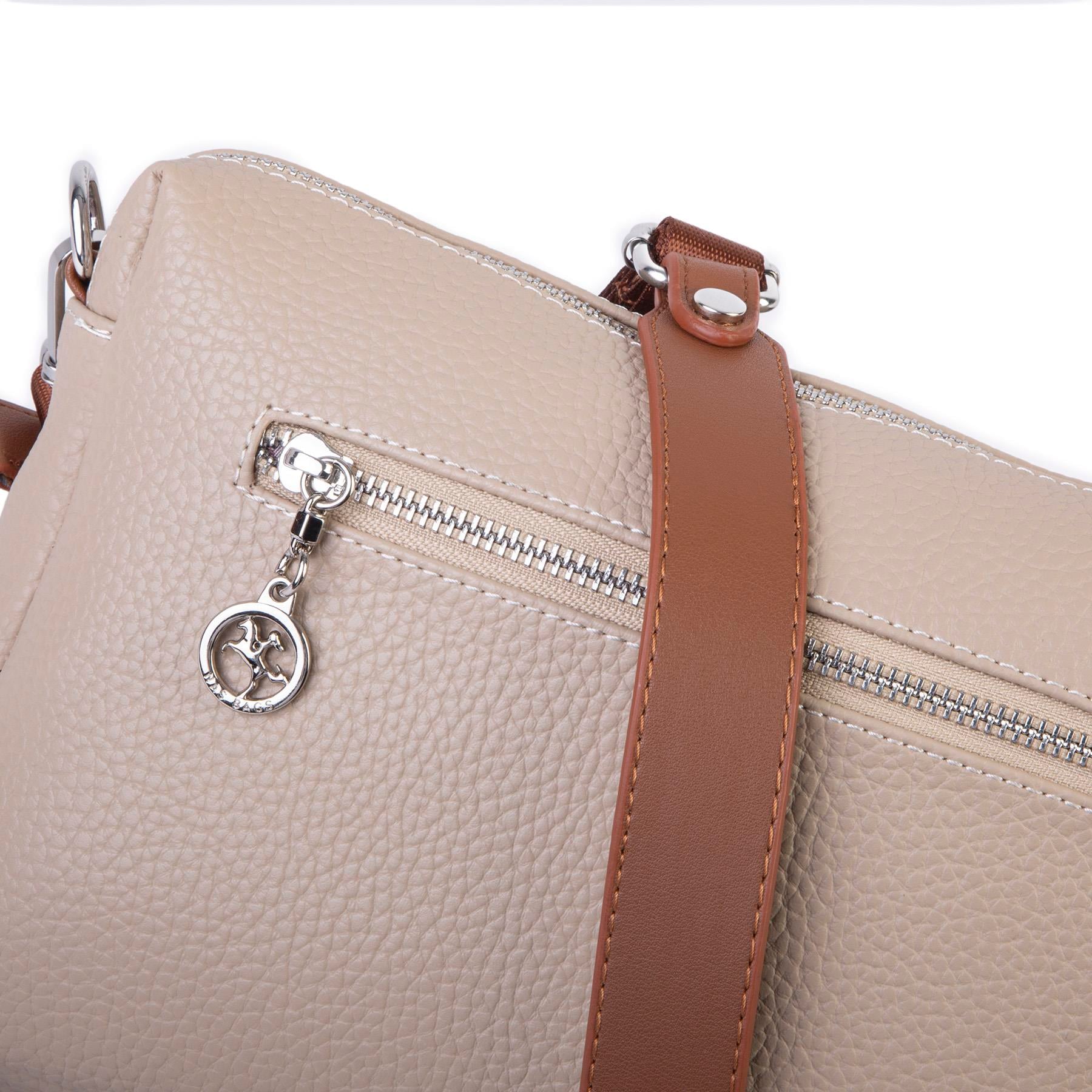 Nas Bag Günlük Çok Gözlü Çanta (en: 26 cm  ; boy:17 cm) Kum Taba Lopez