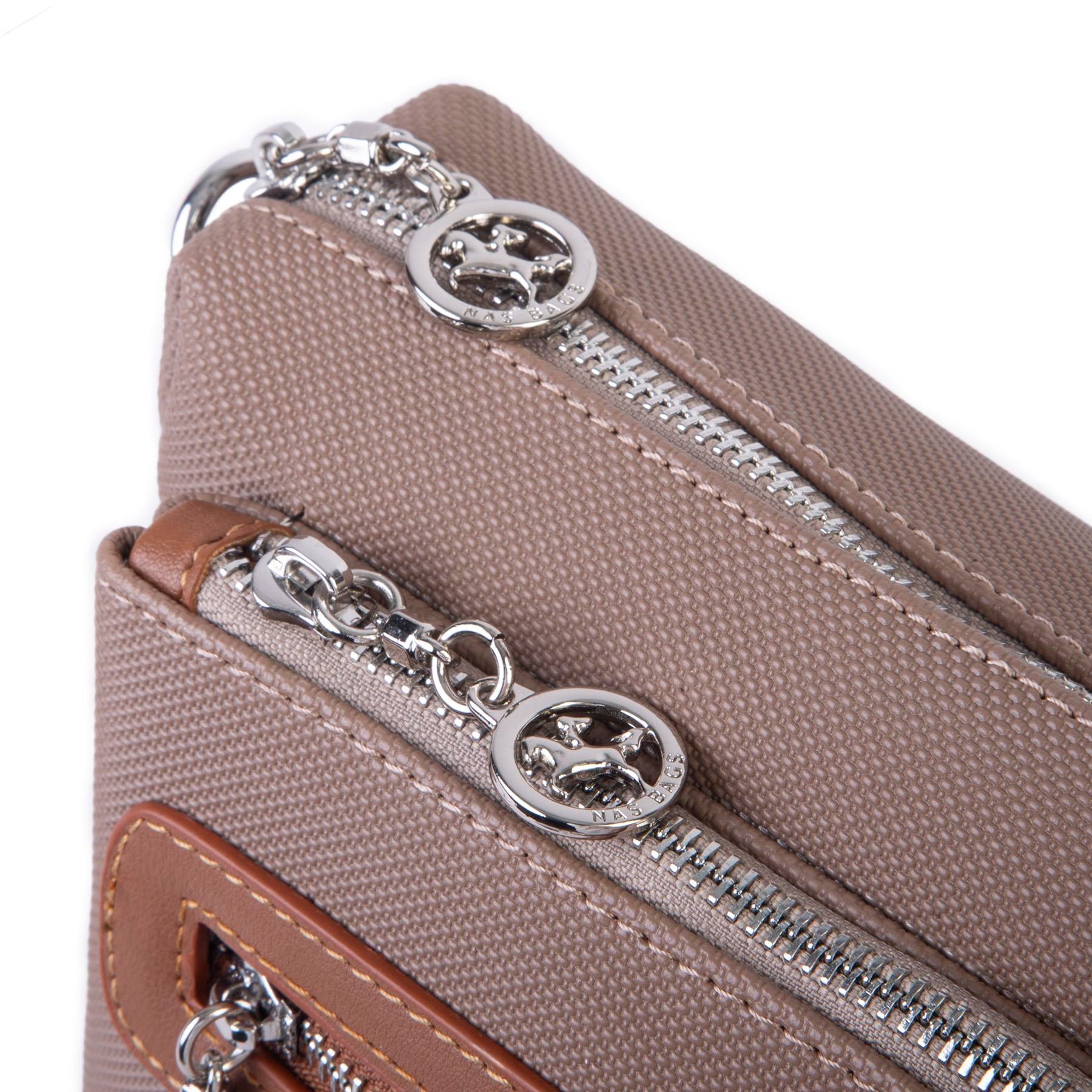 Nas Bag Günlük Çok Gözlü Çanta (en: 26 cm  ; boy:17 cm) Vizon Taba Lacste