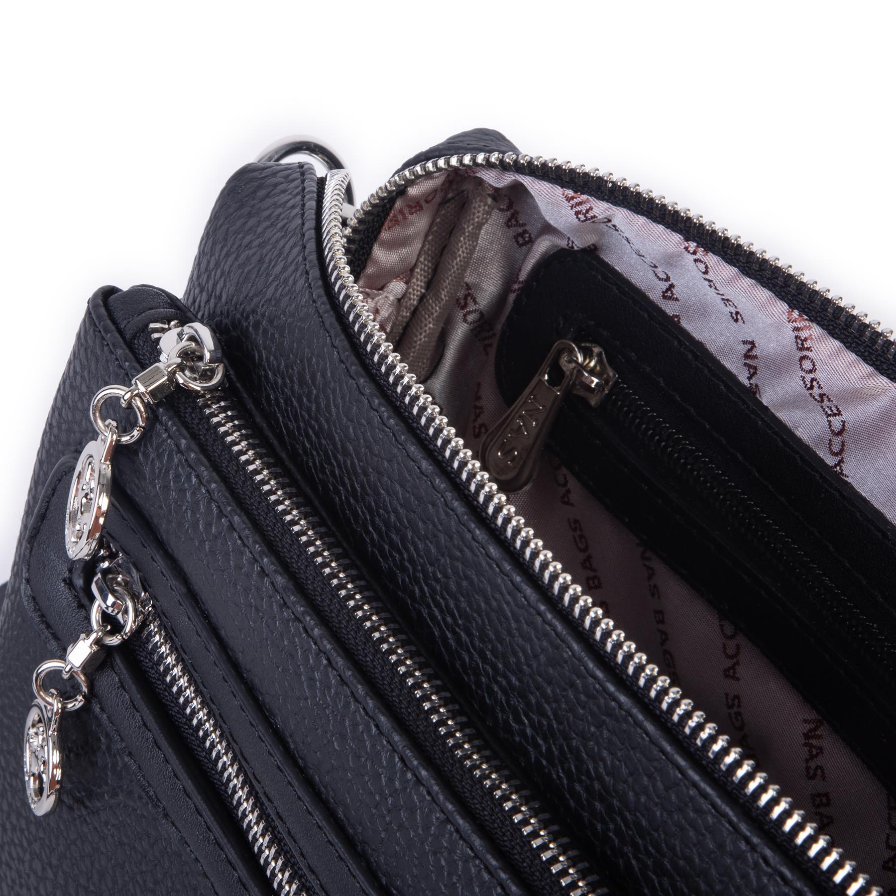 Nas Bag Günlük Çok Gözlü Çanta (en: 26 cm  ; boy:17 cm) Siyah Silan