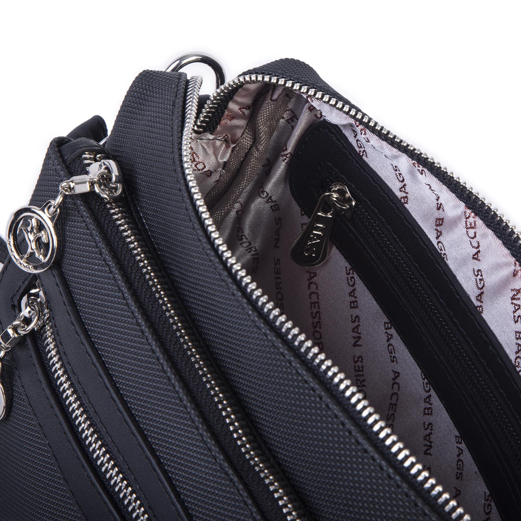 Nas Bag Günlük Çok Gözlü Çanta (en: 26 cm  ; boy:17 cm) Siyah Lacste