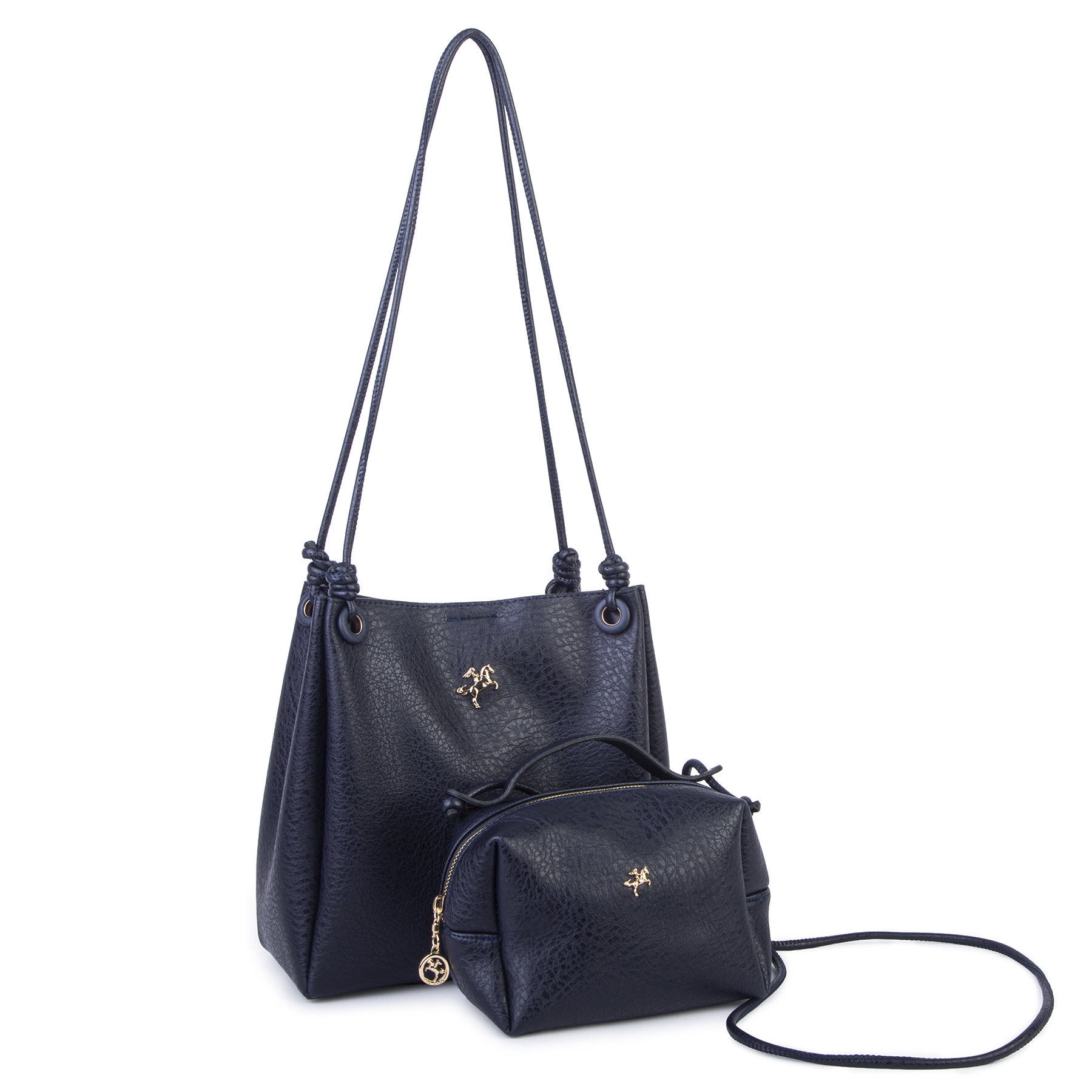 Nas Bag Kadın 2 li Set Omuz ve Çapraz Çanta Lacivert Victoria