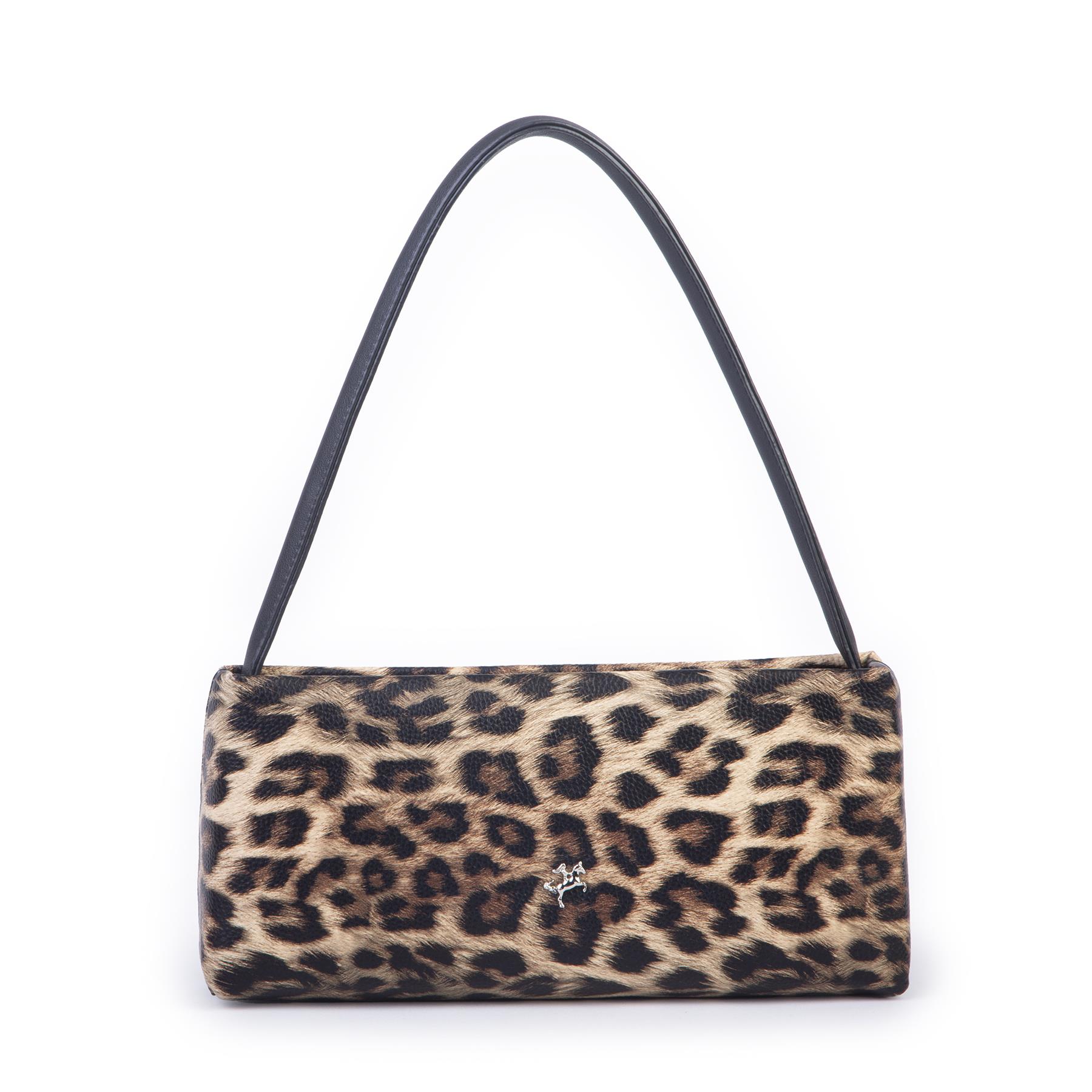 Nas Bag Kadın Basic Baget Omuz ve Çapraz Çanta Taba Leopar (27x12 cm )